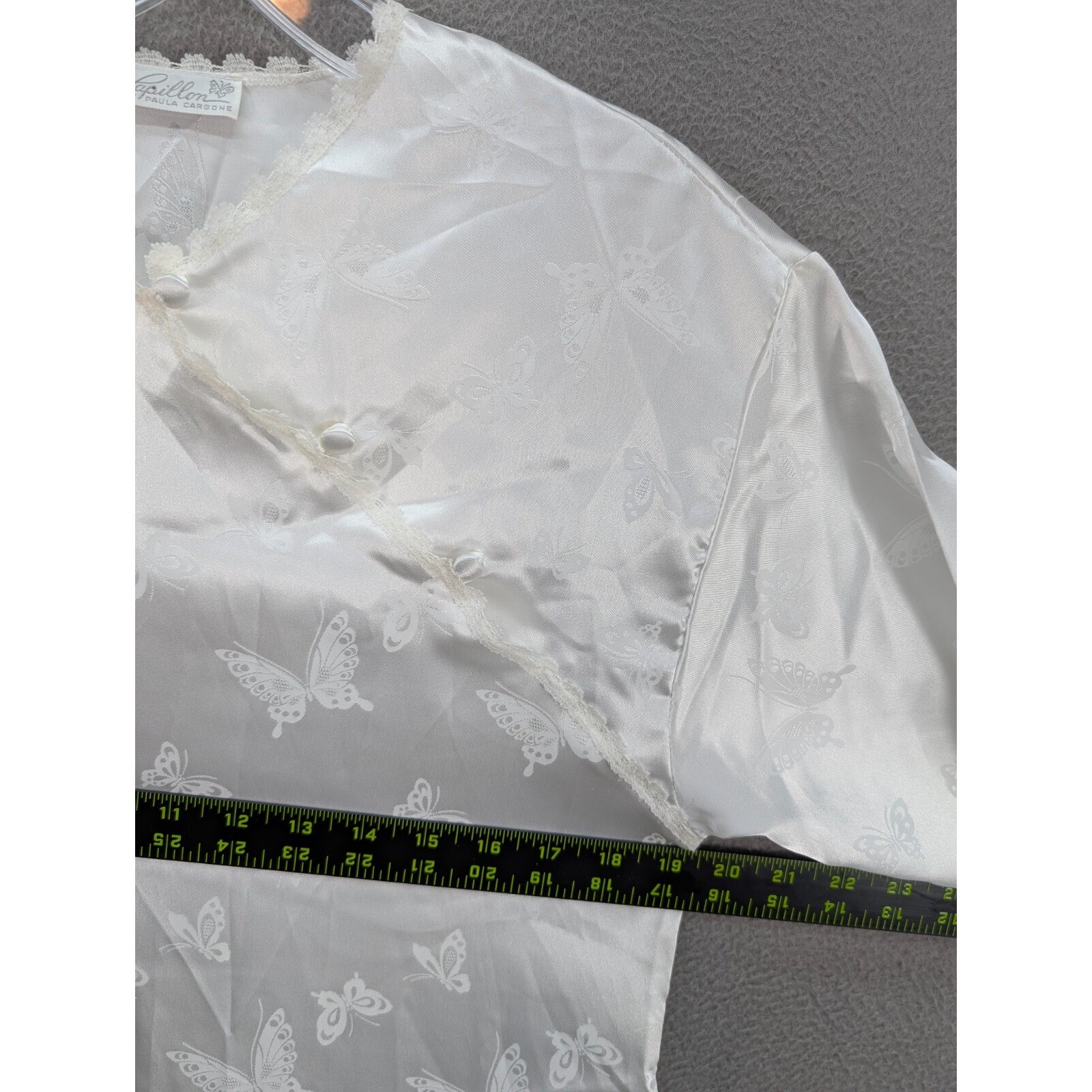 Vintage Papillon by Paula Carbone Ethereal Butterfly Nightgown Size M White USA