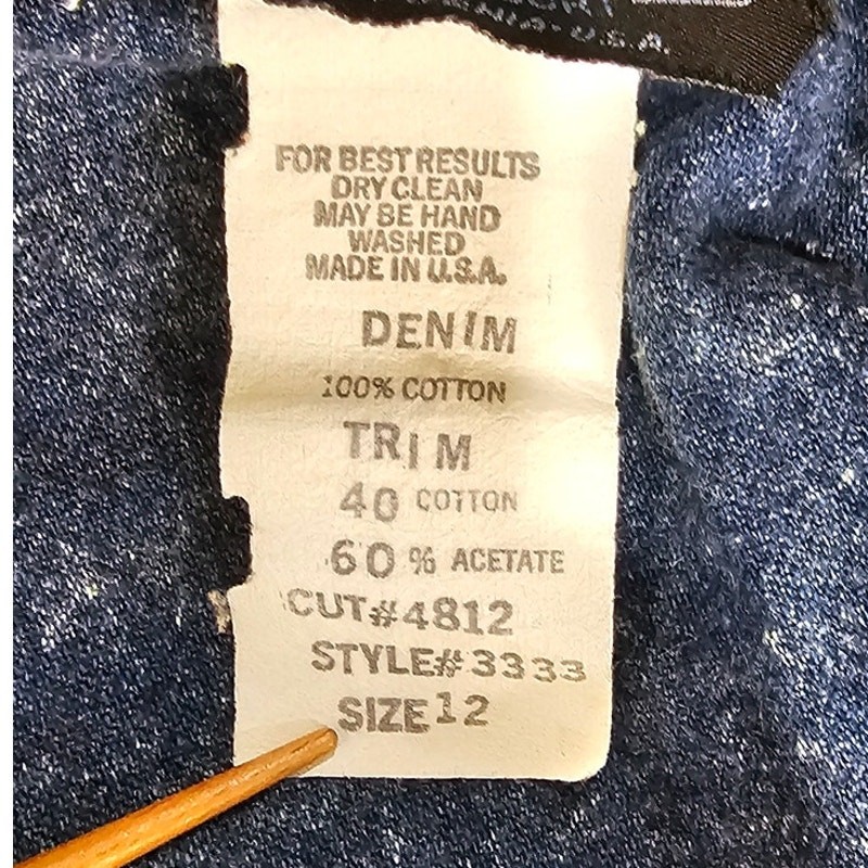 PG Collection Ginger Bolt vintage denim dress sz12 blue stonewash western 80s