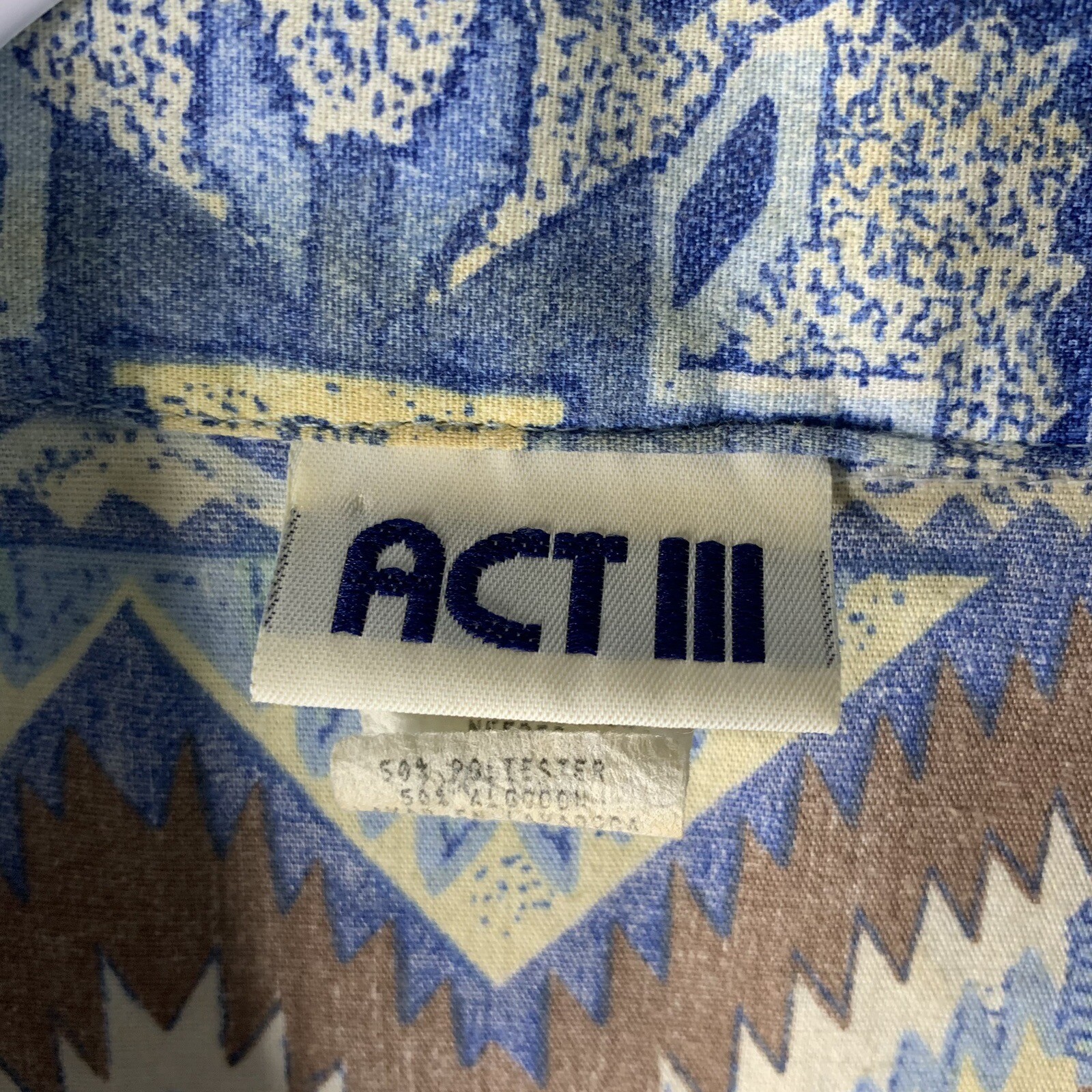 Vintage Act III Women’s Button Shirt Size 18W 38 Western Style Made In USA