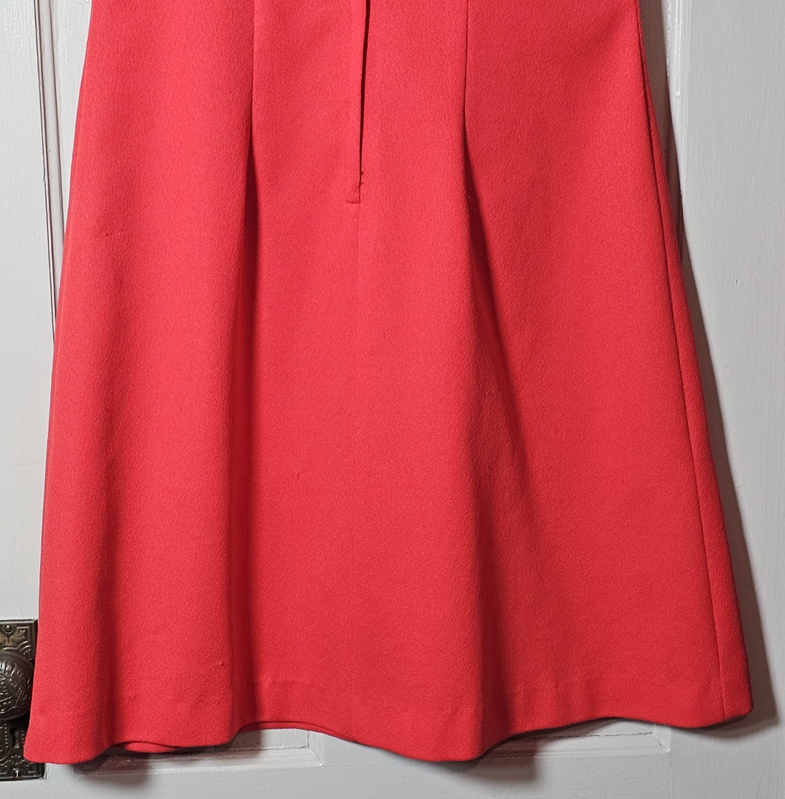 VTG 70’s Polyester Dress Size S/M 39″Chest Coral Orange Sleeveless Unionmade USA