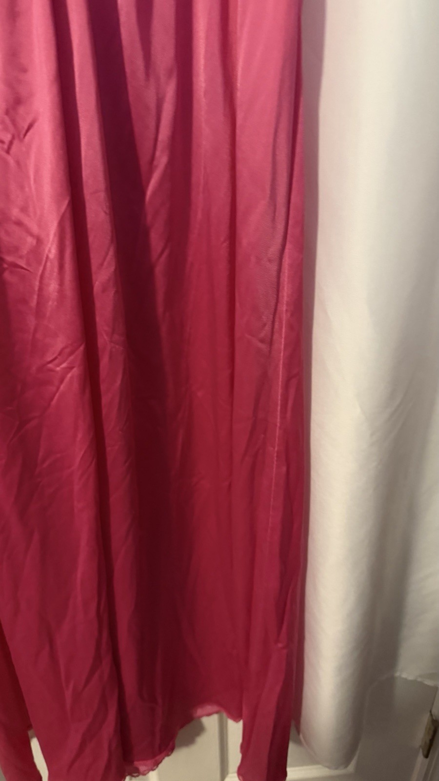Vintage Shadowline Women’s Long Pink Nylon Nightgown Size S Short Cap Sleeve