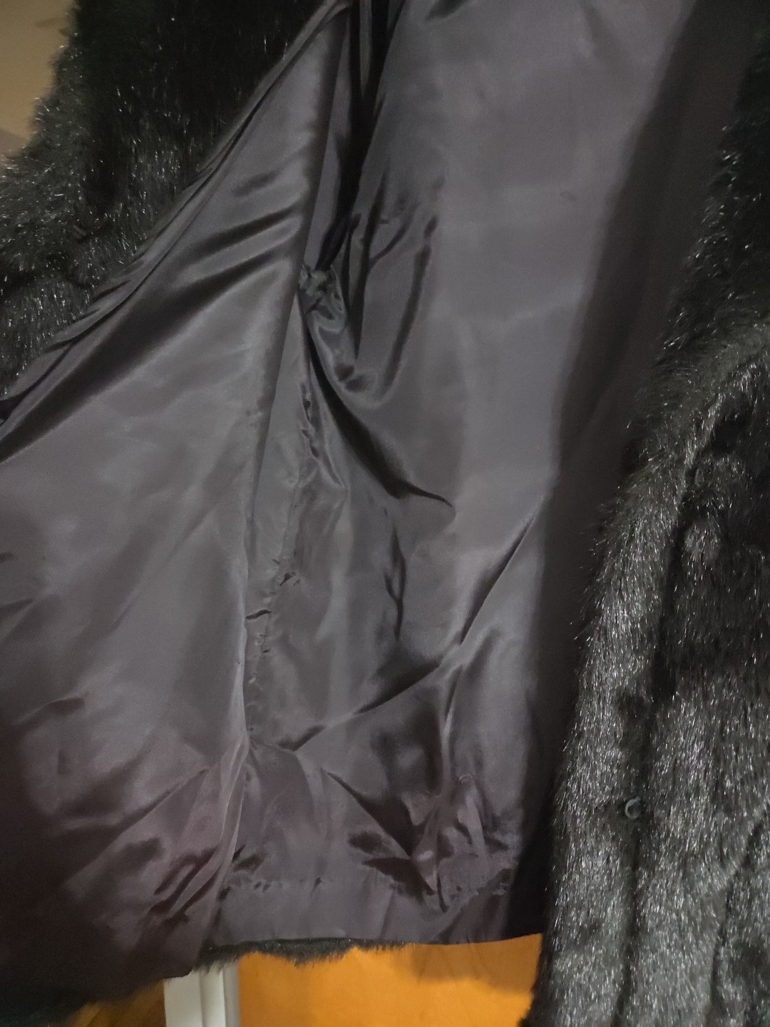 Vtg Woman’s Faux Fur Monterey Fashions Black Coat Made In USA Size 20WP