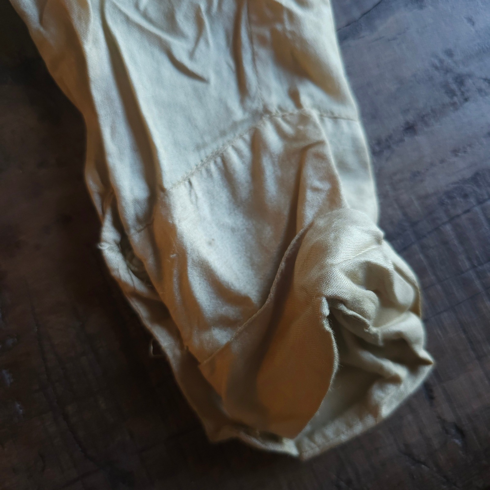 Antique Edwardian 1910s Victorian Blouse Cream Pyramid MOP Button Shirt Waist