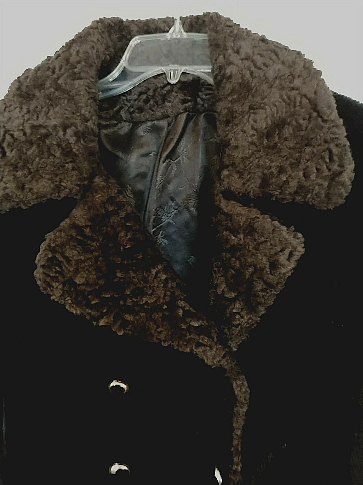 VINTAGE BORGANA BY RUSSEL TAYLOR FAUX FUR/FAUX PERSIAN LAMB COAT-M-GENTLY WORN