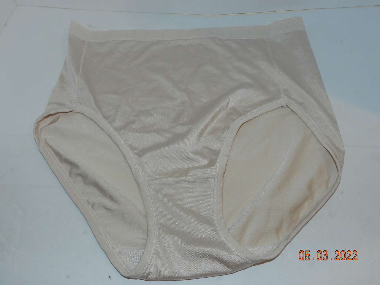 Beige Nude Breezies Briefs Second Skin Panties size L Logo Band sissy womens