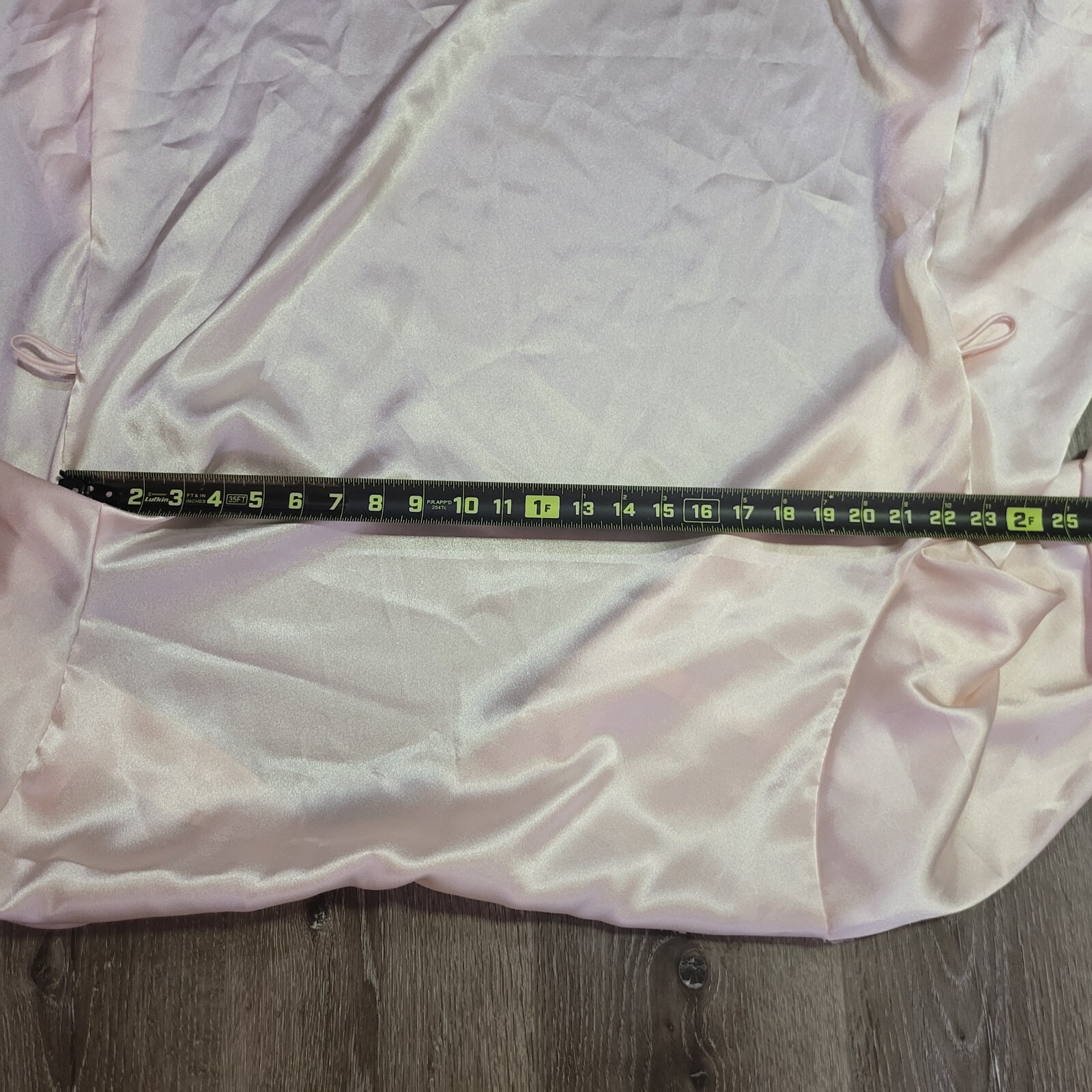 Vintage Barbizon Satin Robe Pink Nude Ribbon Embroidered Tie Sleep Tie Lace