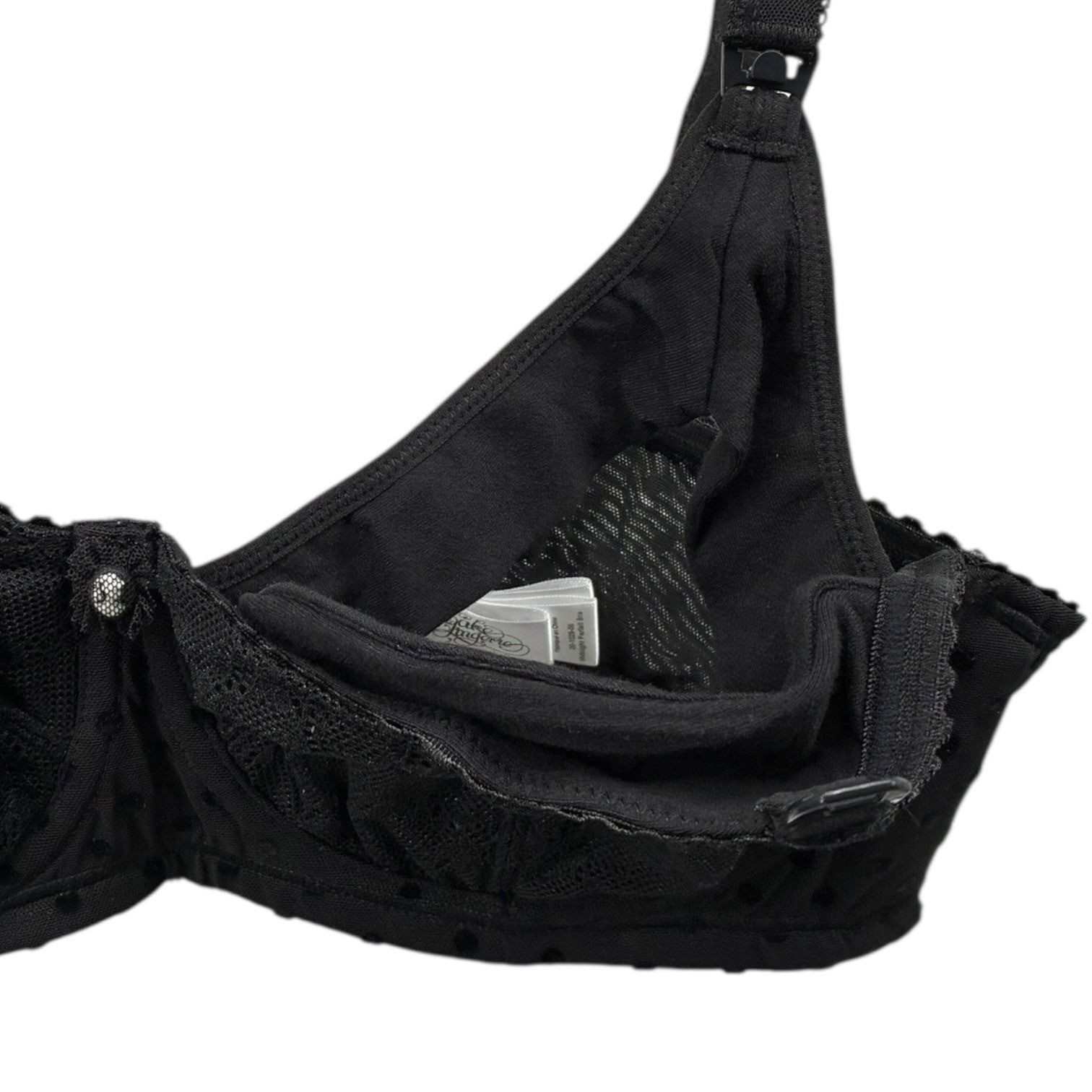 Cake Lingerie Black Lace Polka Dot Nursing Bra Underwire 34E NWT
