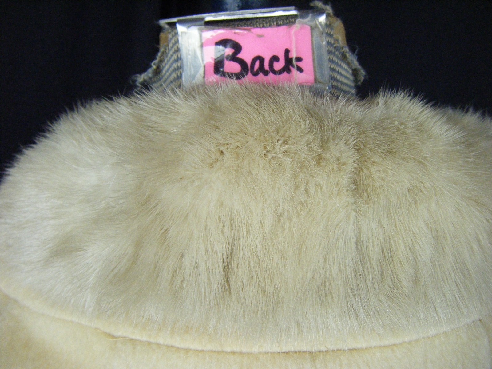 FORSTMANN Vtg 60-70s Ivory Cashmere Wool Coat w/Mink Collar-Bust 47/L