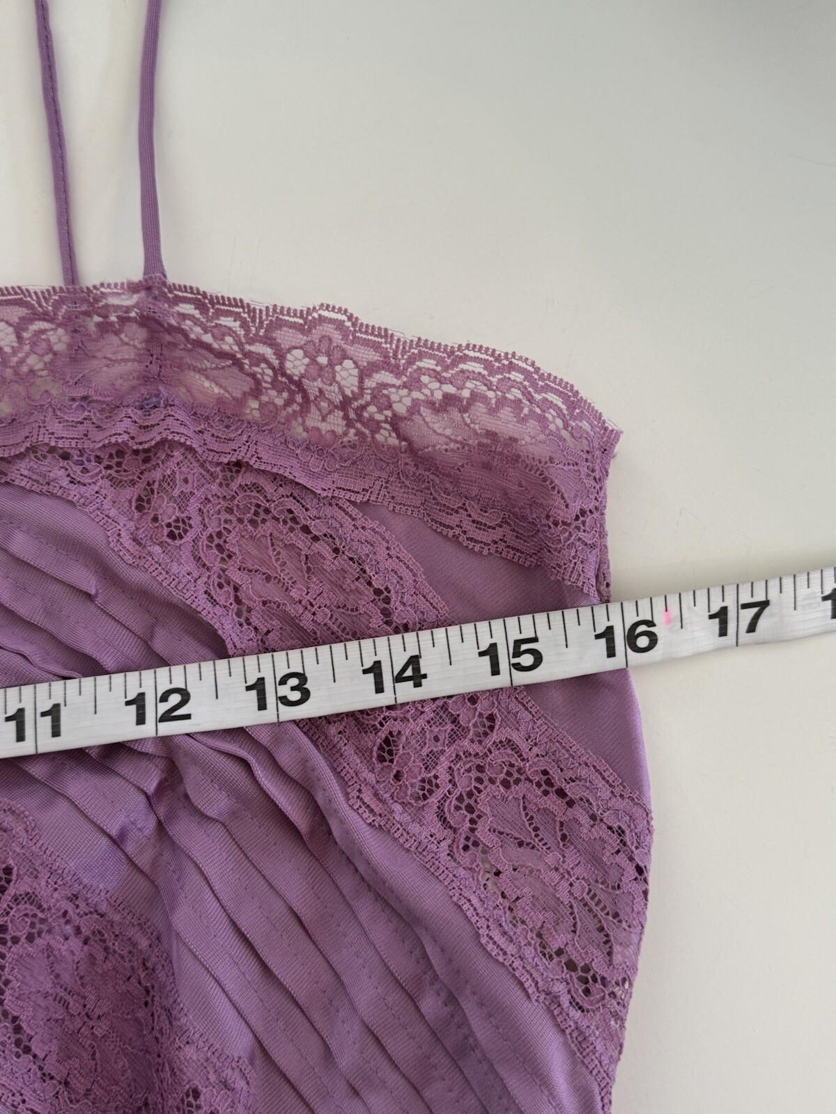 VTG 70’s Sears Nightgown Dress Purple Sz M Nylon Lace Size M 12-14