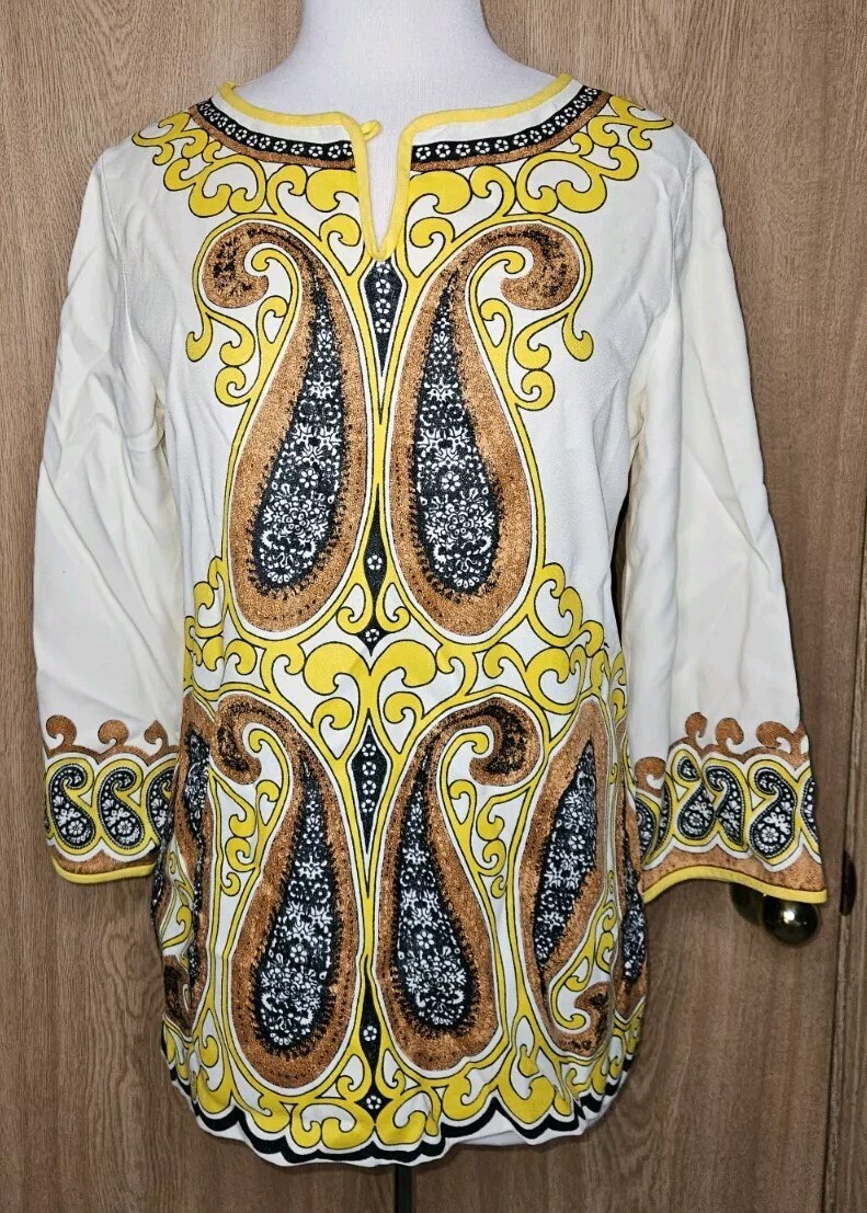 Vintage Alfred Shaheenthe Master Printer Tunic Top SZ XS-S