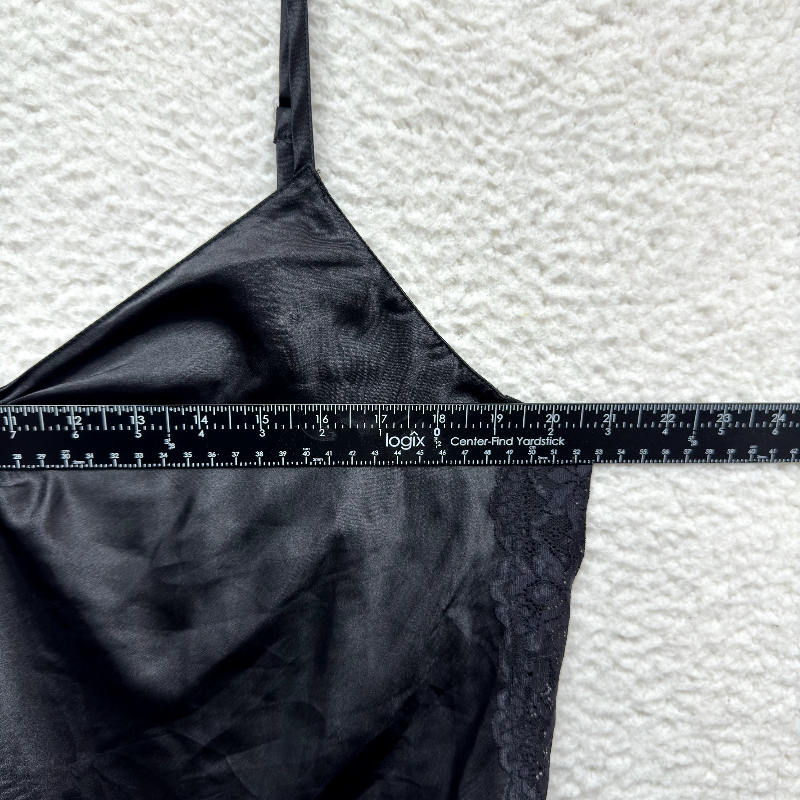 Y2K Vintage Morgan Taylor Slip Dress Chemise Lingerie XL Black Satin Lace