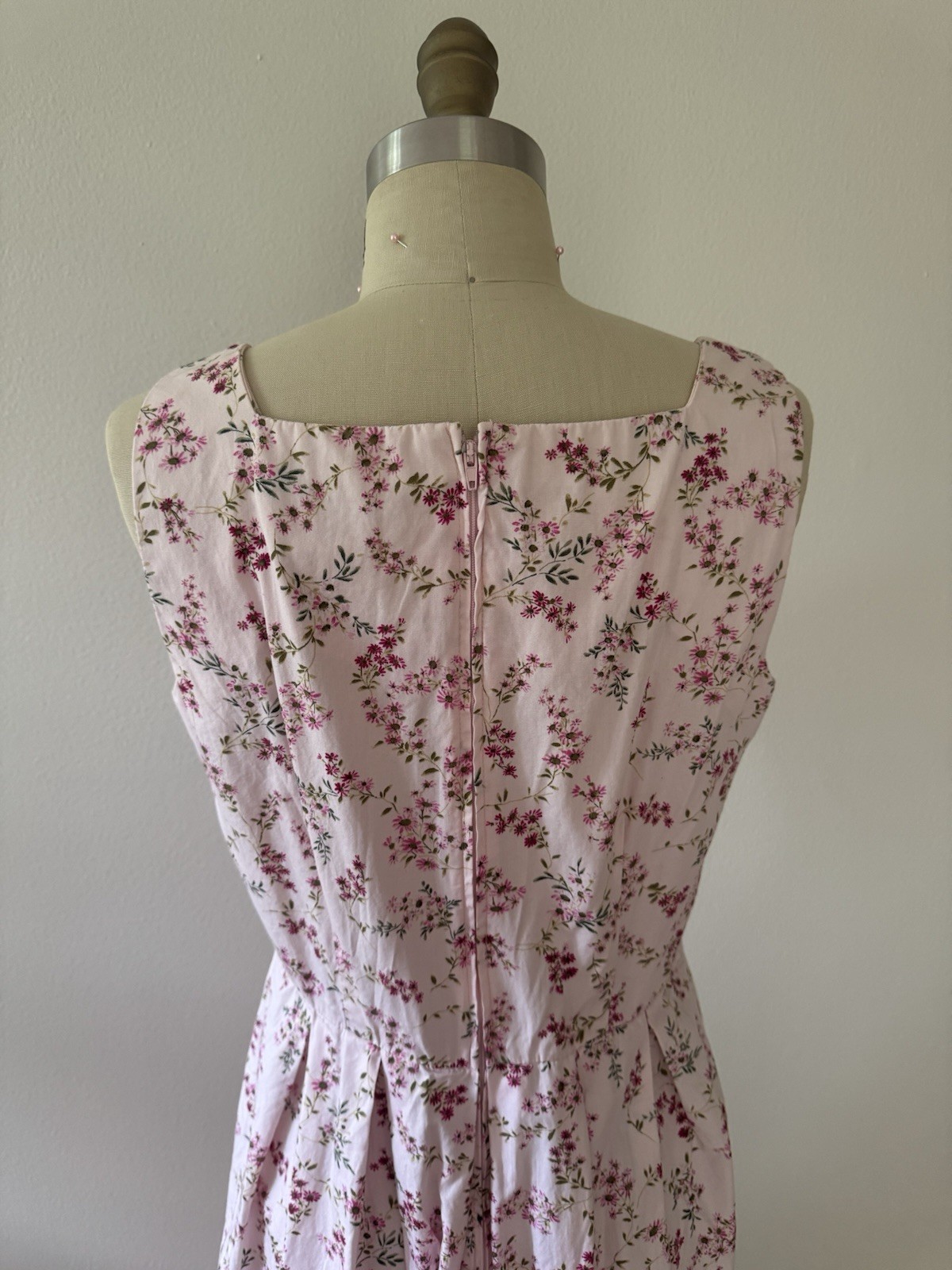 Vtg Floral Rose Cotton Sundress Prairie Dress Cottagecore Boho Small