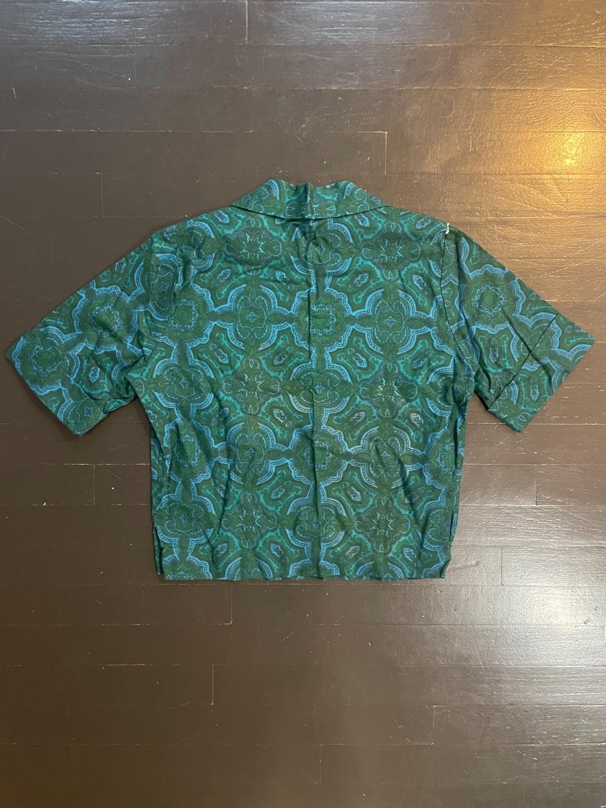 Vintage 70s Aladdin Mod Geometric Print Blouse Top