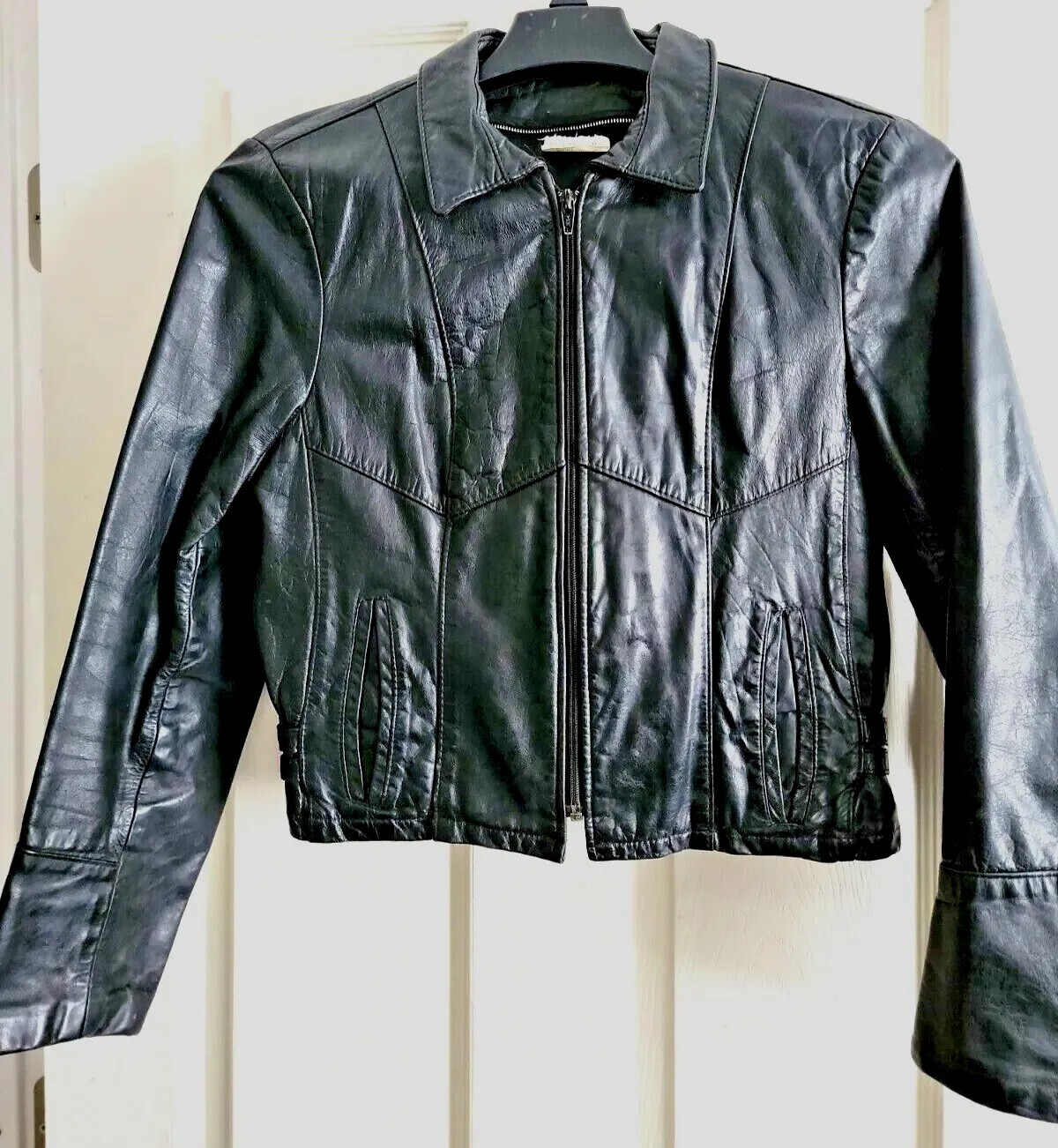 1980 Soft Leather M 38 Black Cafe Racer Clean Rare Lightweight Jacket 38X21 Vtg