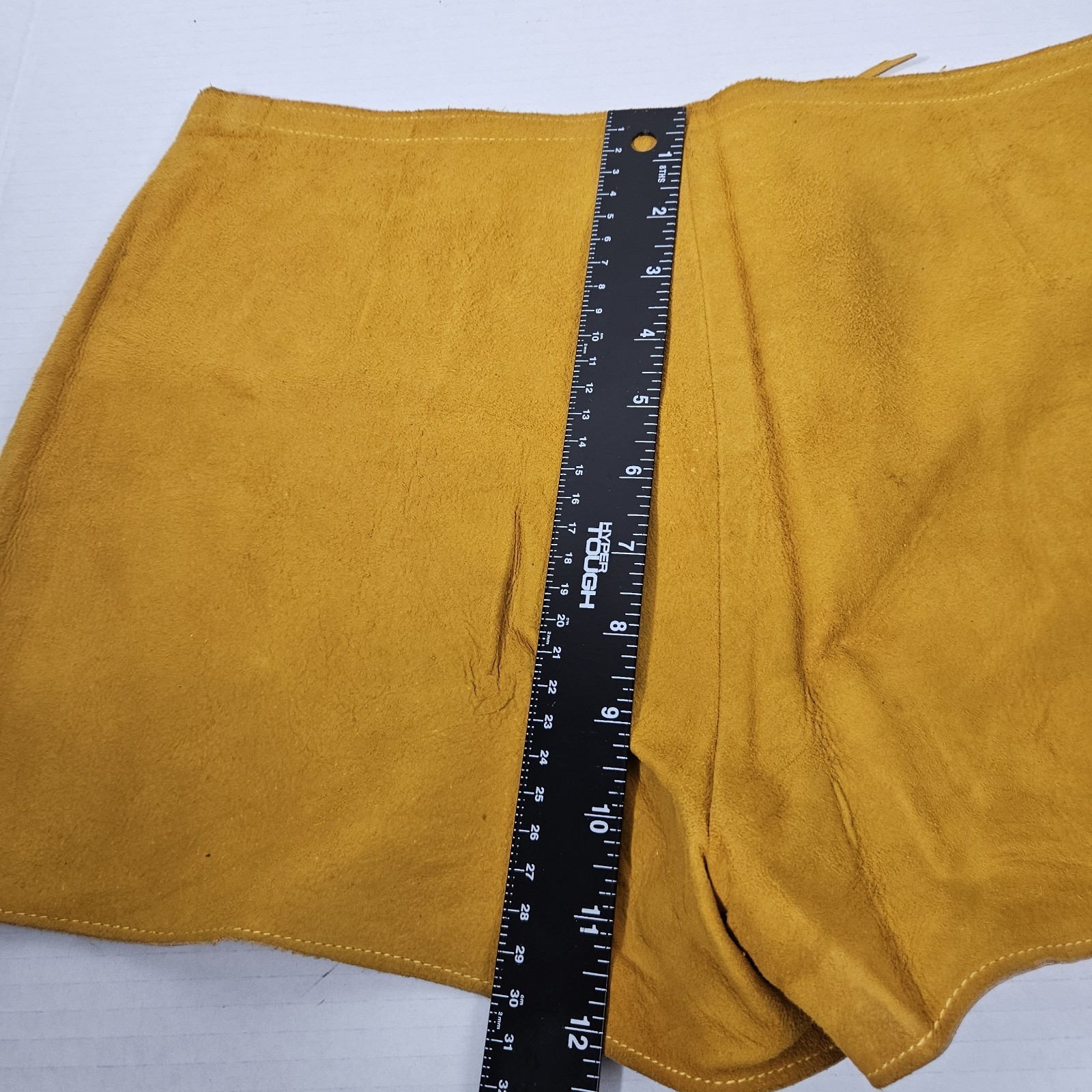 Vintage 60s 70s Suede Lace Up Mustard Yellow Women’s Booty Short Shorts Boho Y2K