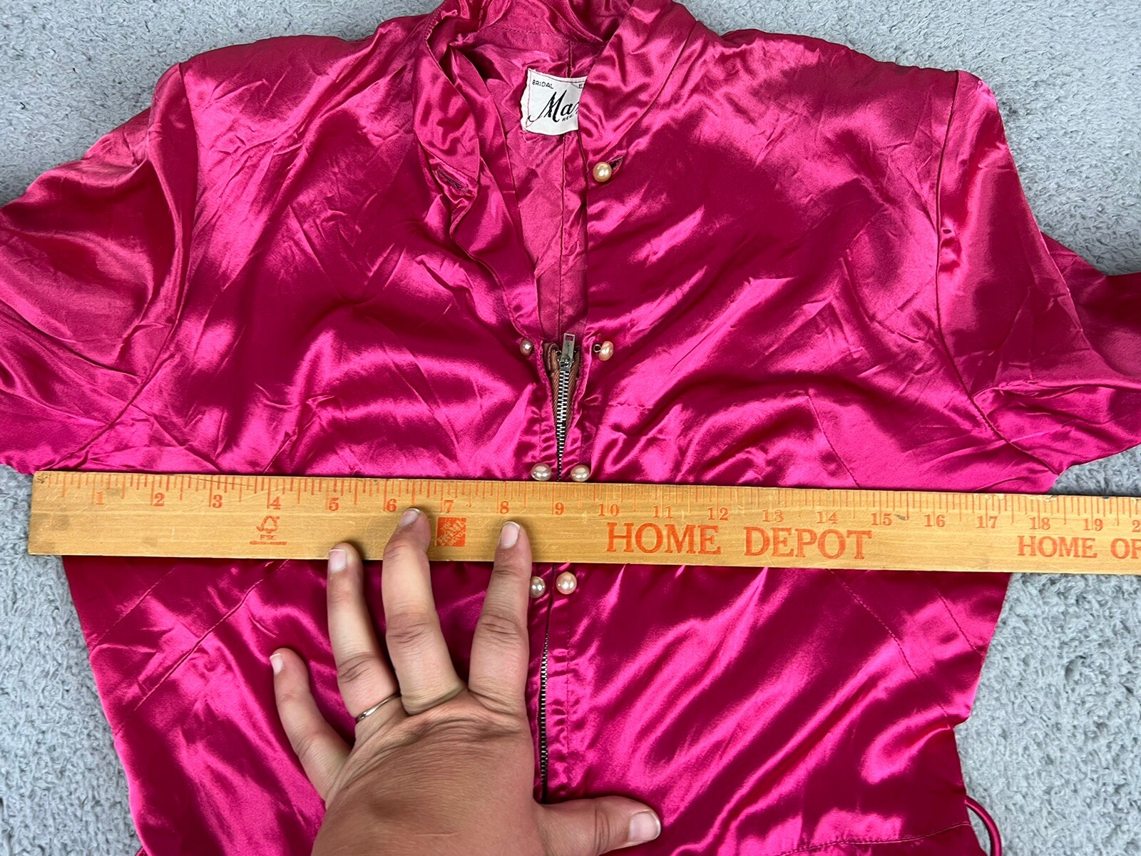 Vintage 1940s Maxan Bridal Negligee Housecoat Robe Barbiecore Hot Pink Regal