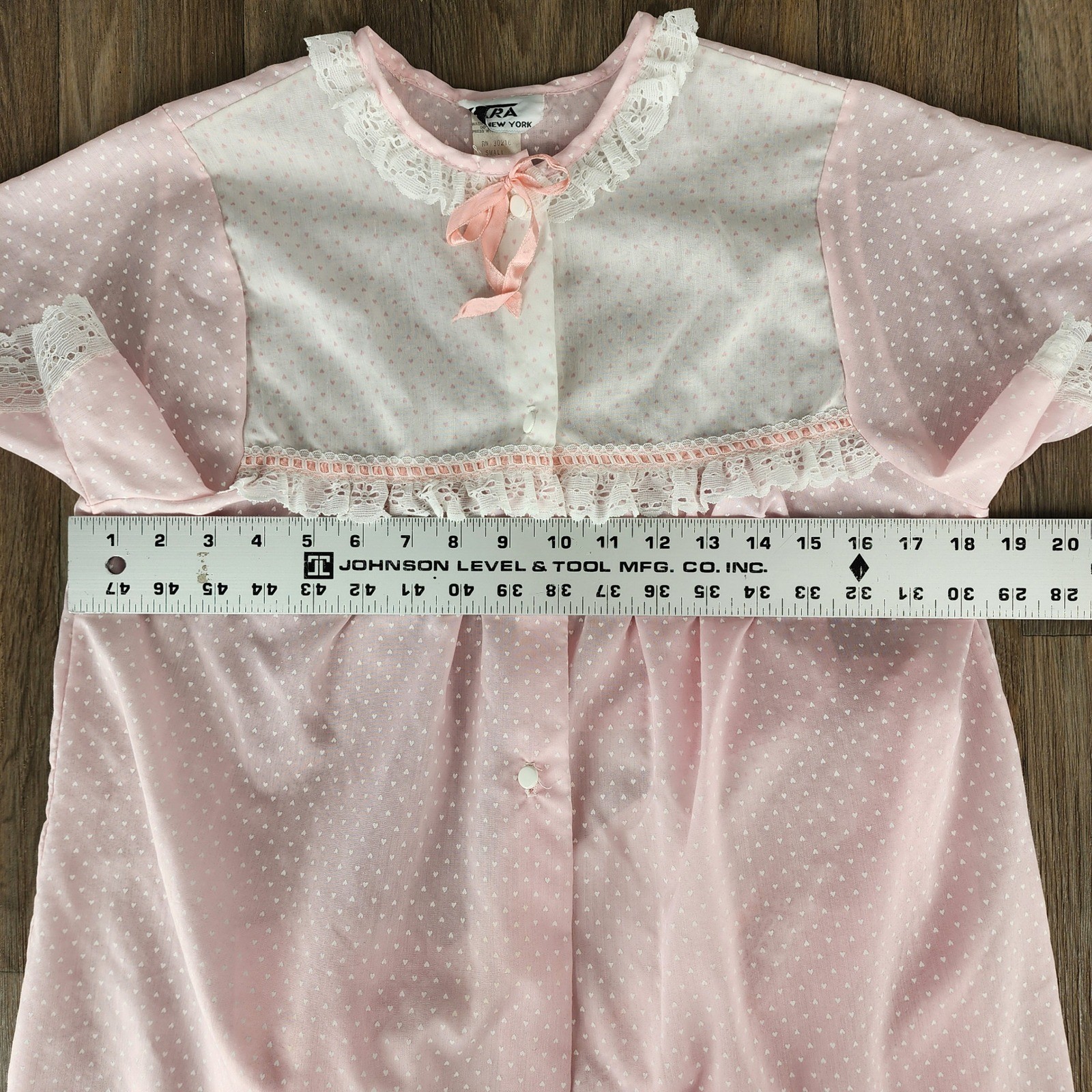 Vintage Tara New York Pink Heart Print Nightgown and Robe Set Small Housecoat