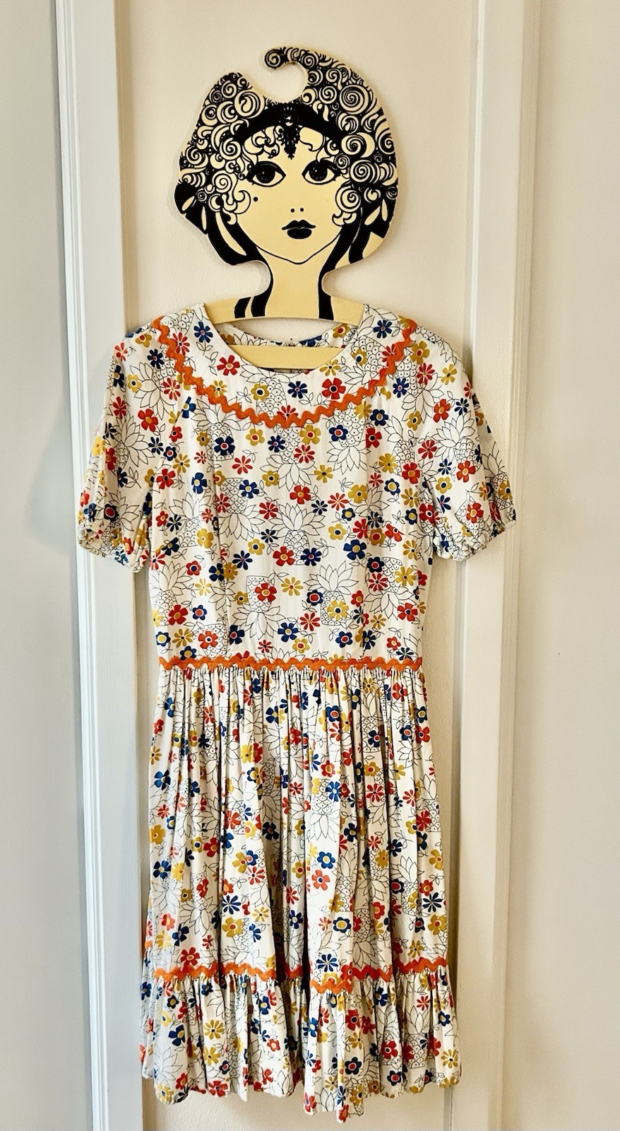 Vintage 1960s Square Dance Dress Multicolor W/Carol Brent Slip