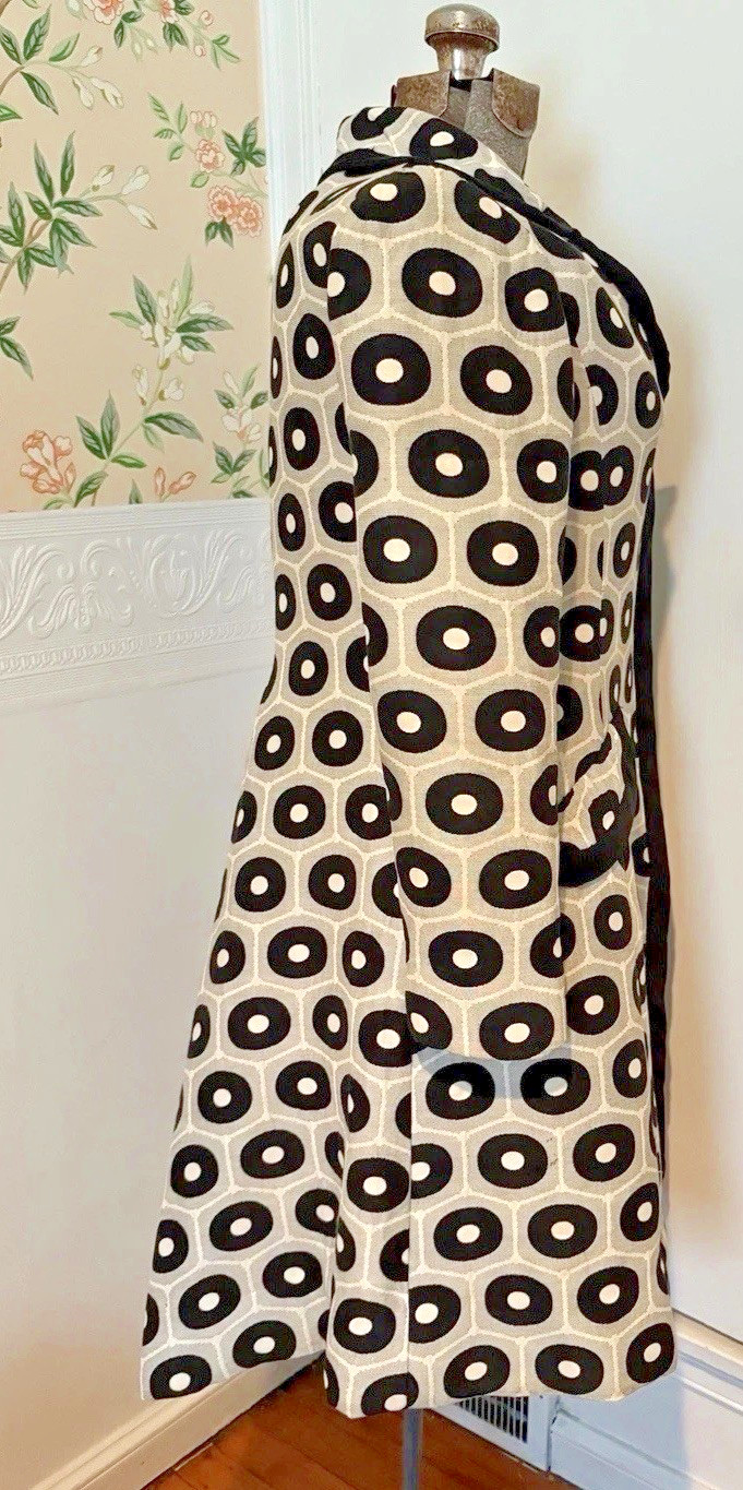Vintage Ole Borden Rembrandt Black White Pop MCM Fit Flare Dress 60’s M L Polka