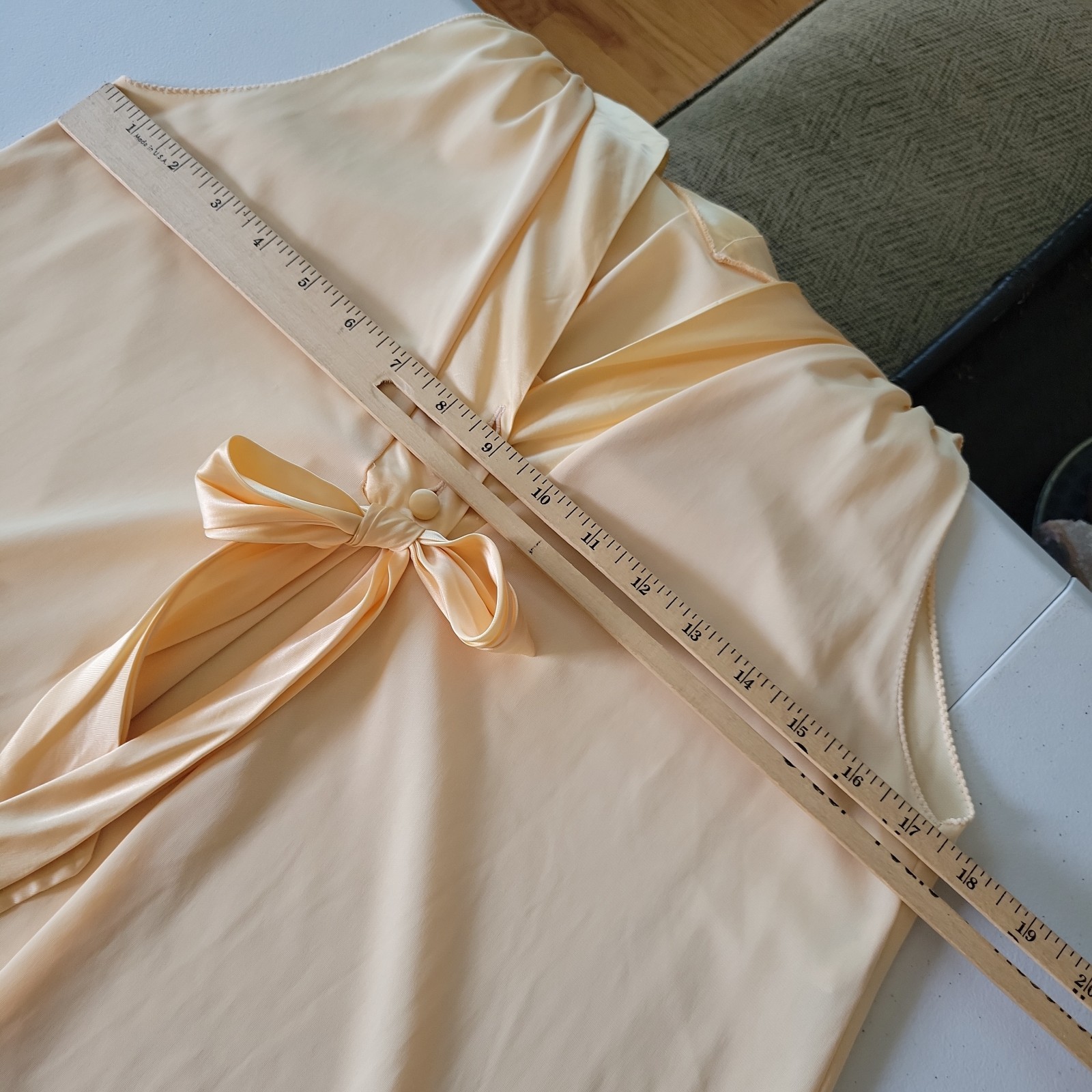 Vintage 60s Gossard Artemis Nylon Penoir Two Piece Small Pale Yellow Boudoir