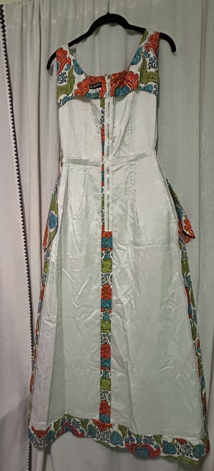 VTG 1970s Saks Fifth Ave 100% Silk Maxi Dress & Matching Scarf |Floral| Size 12