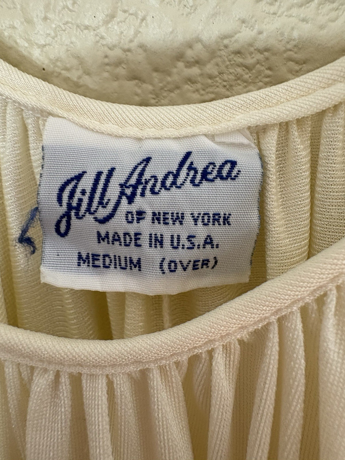 VTG Jill Andrea of New York Nightgown M Beige Nylon USA Lingerie Sheer Demure