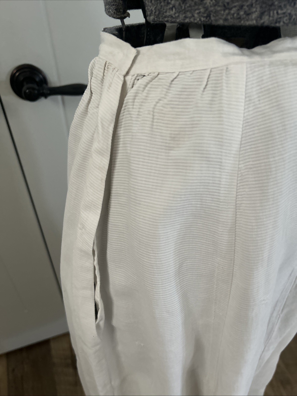 Antique White Heavy Ribbed Cotton Petticoat Patched Area