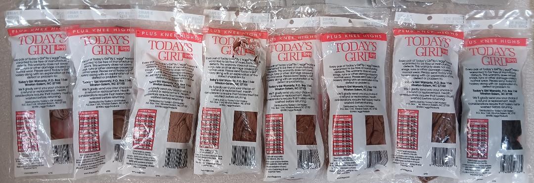 Lot of 45 VTG Knee Highs Blk, Bge Assorted Brands Plus & 9-11 Sz – 80s 90s -NOS!