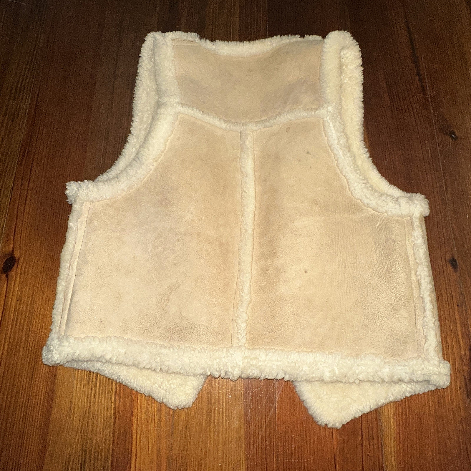 Vintage Sheepskin Women’s Vest Open Size Medium Reversible