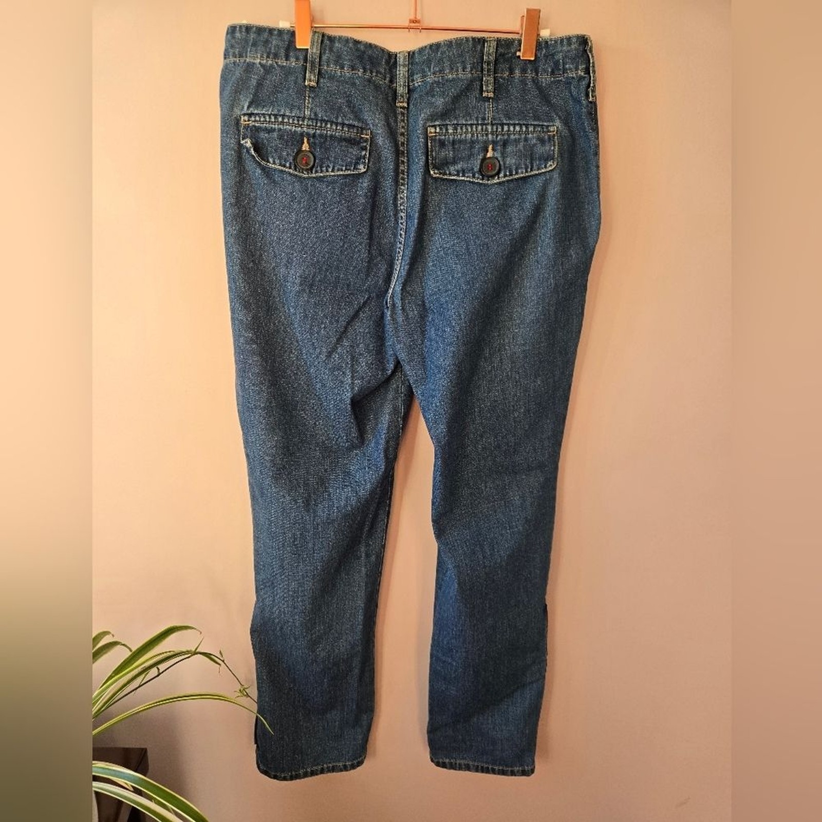 VTG Tommy Hilfiger Y2K High Rise Straight Leg Jeans Side Zip Ankle Size 12