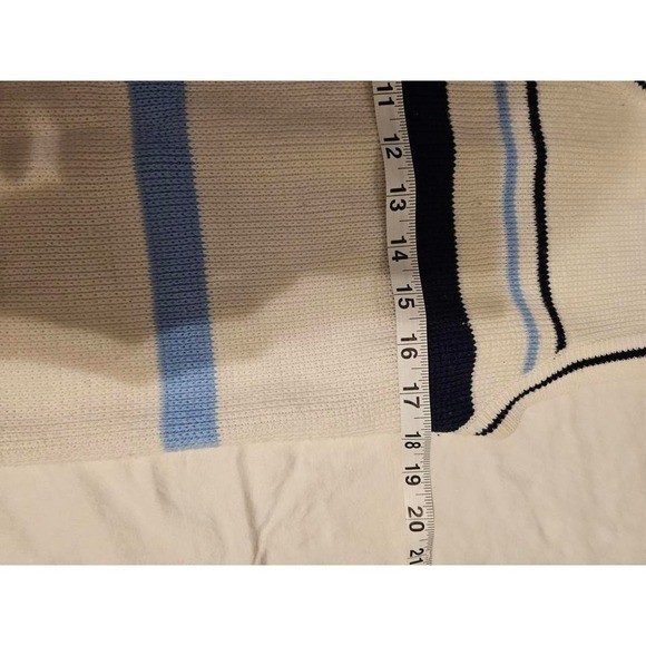 FUBU Cream and blue sweater vest size L Streetwear Vintage Y2K