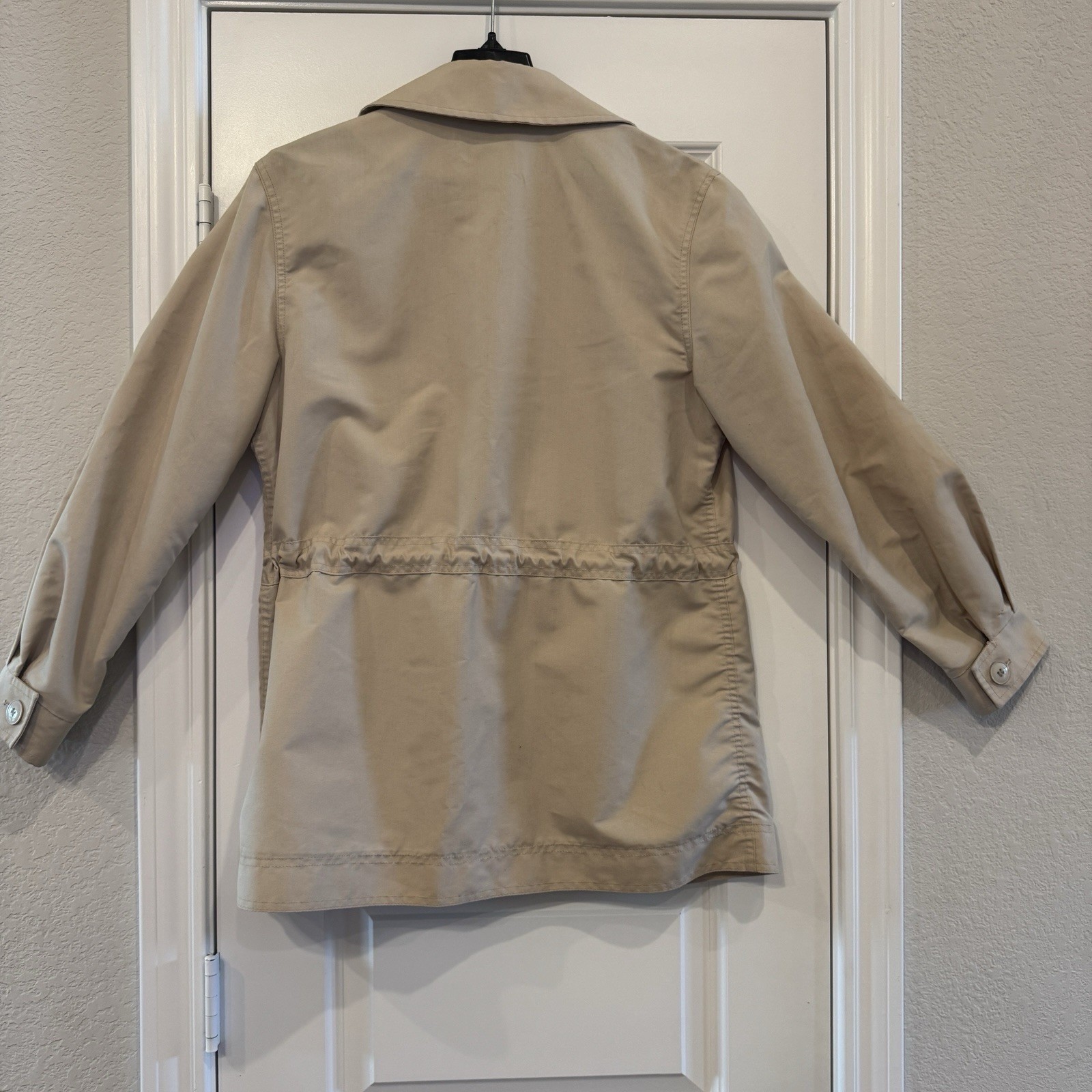 Vintage 70s London Fog Weatherwear Trench coat Jacket 14 Drawstring Lightweight