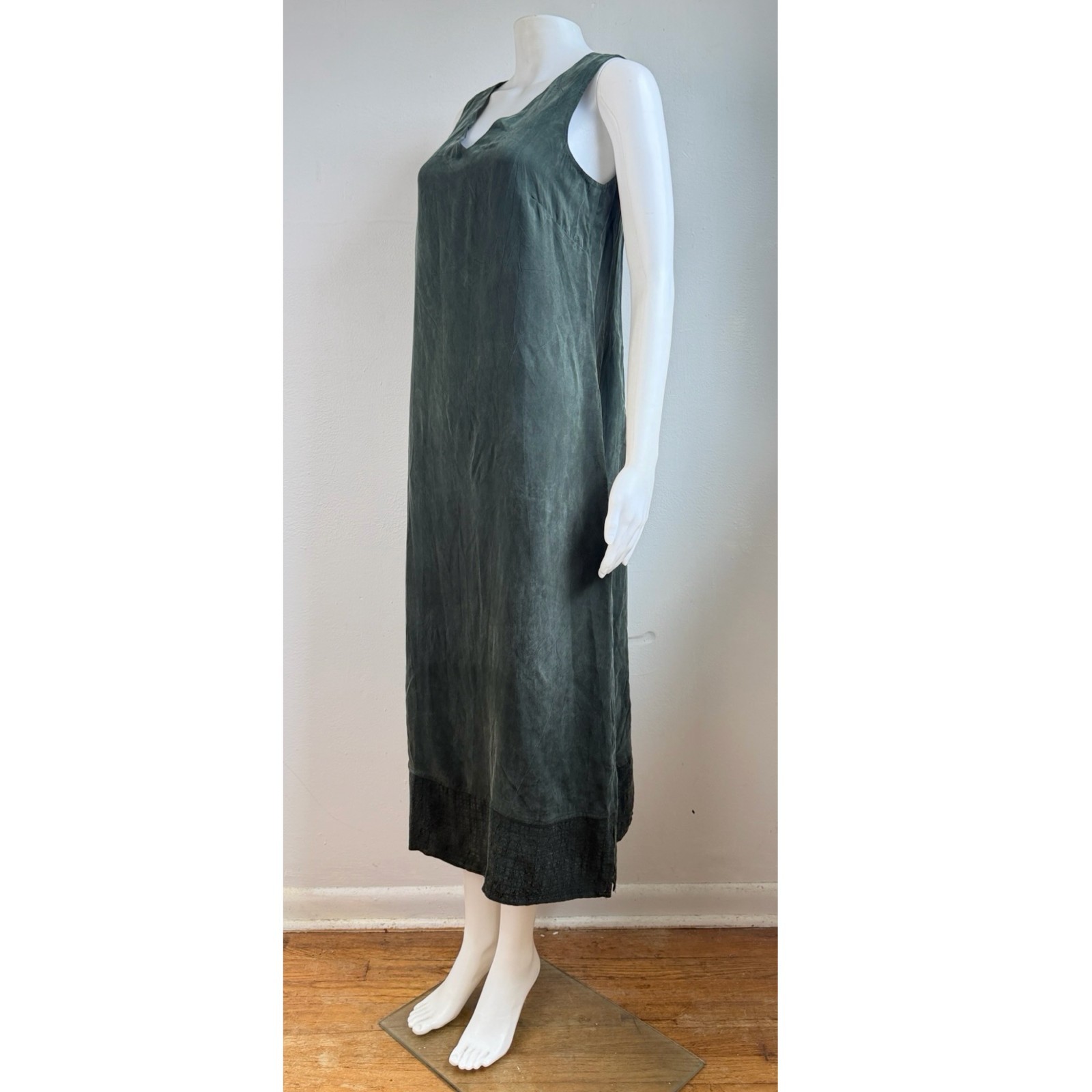 Vintage Green Dress & Top Set Size Small 90s Bember Rayon Co Ord Oufit Set Maxi