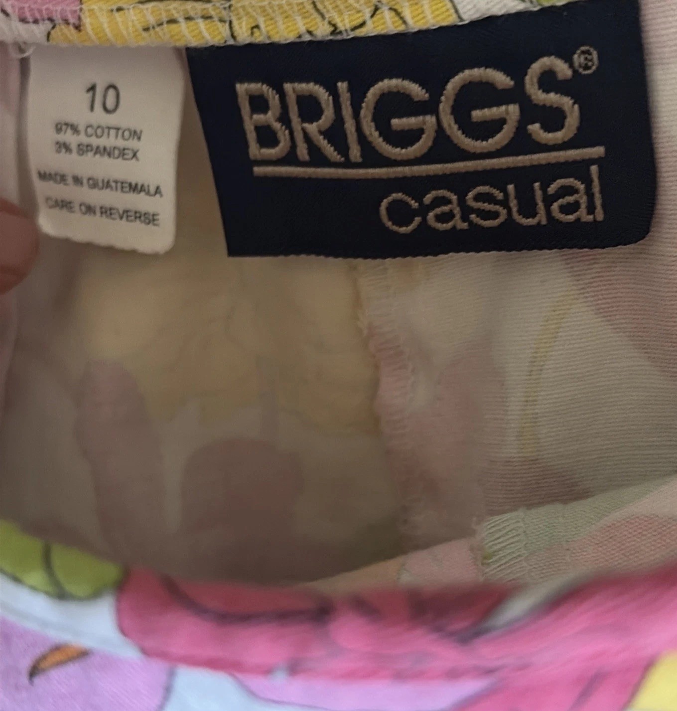 Vtg Briggs Canvas Skort Skirt 90s Sz M 10 Colorful Tropical Floral Preppy Resort