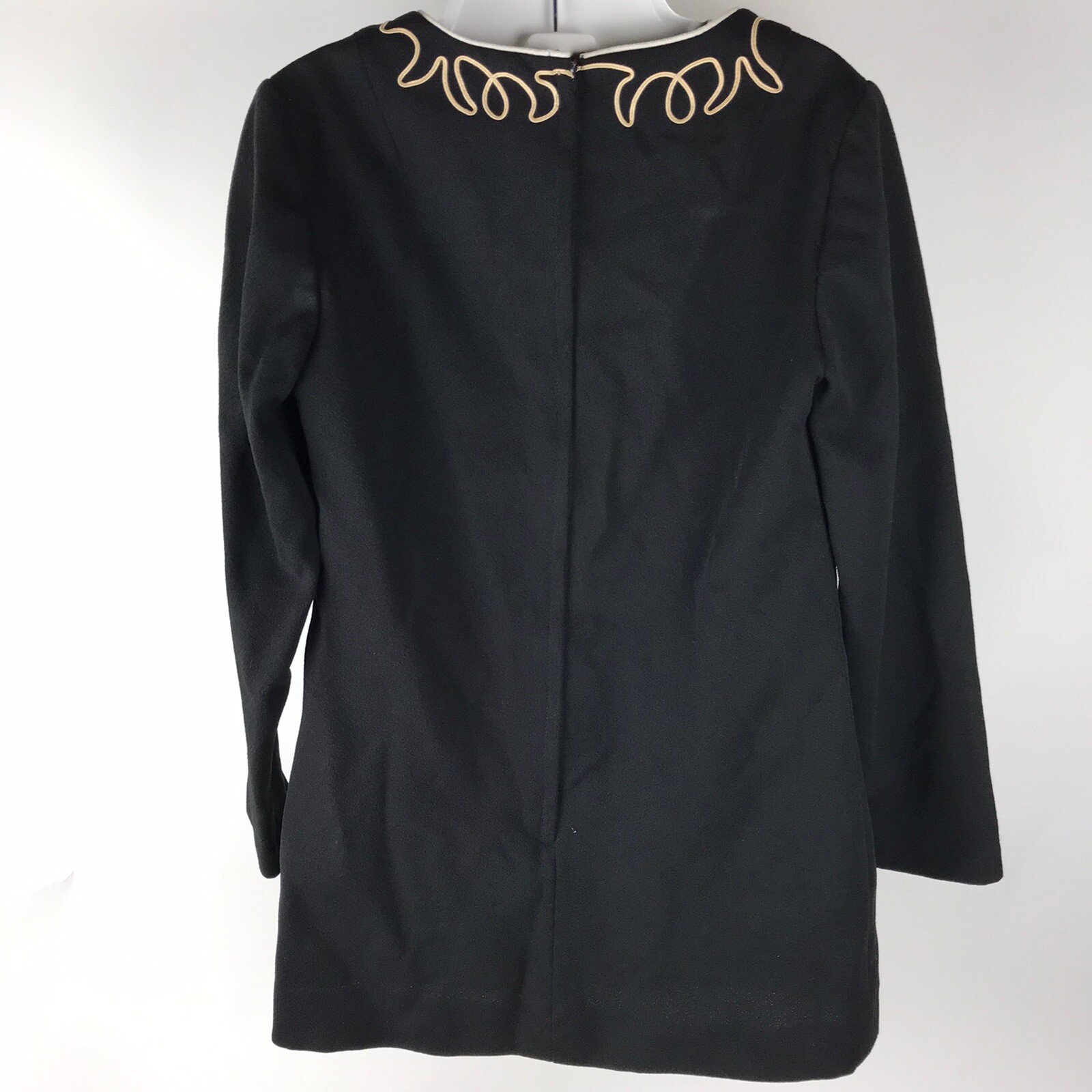 Vintage 60s 70s Top Eve Le Coq California Tunic Mod flower Black Blouse S floral