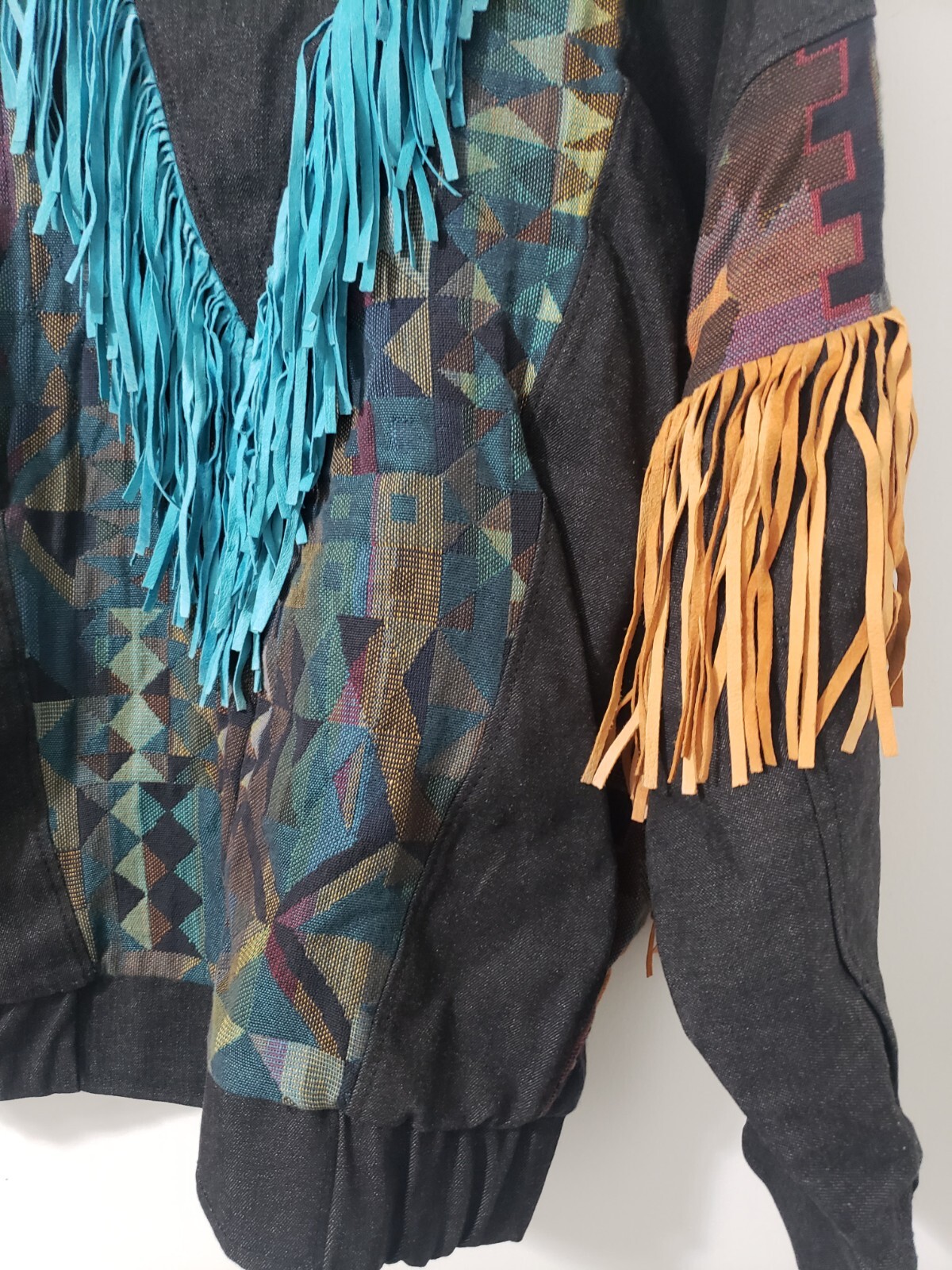 Vintage Pioneer Wear Leather Fringe Jacket Size 10 Made in Albuquerque, USA