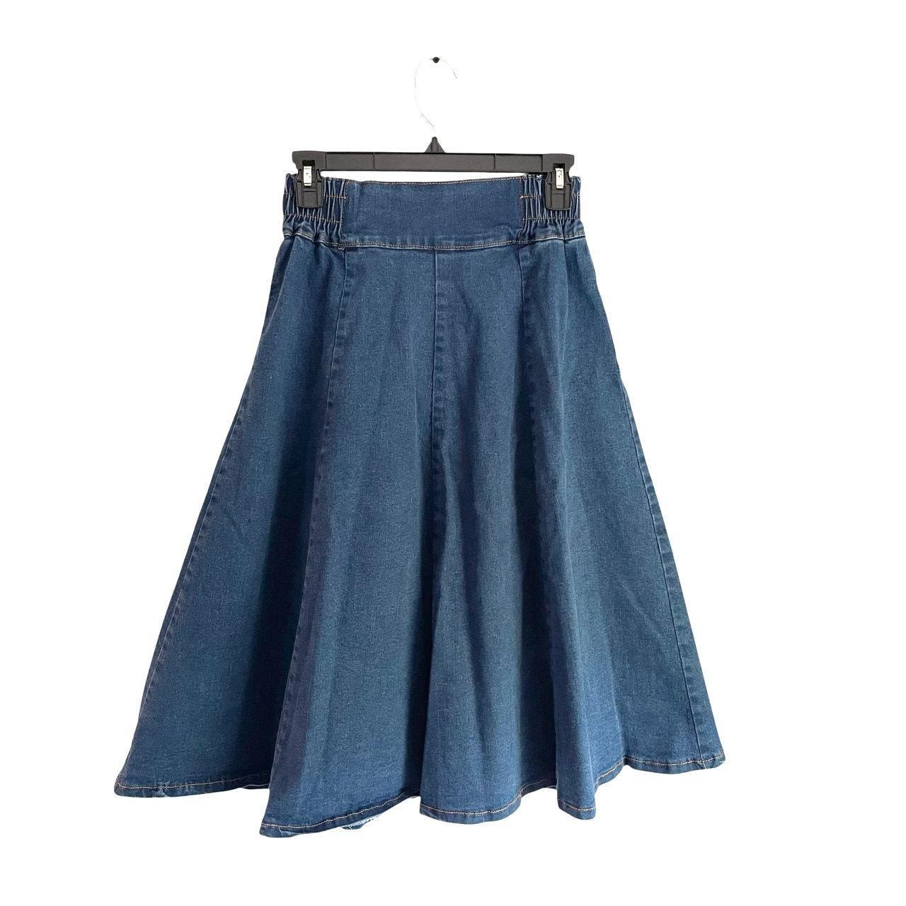 Blue Jean High Waisted Stretch Skirt: 80s, 90s, Y2K