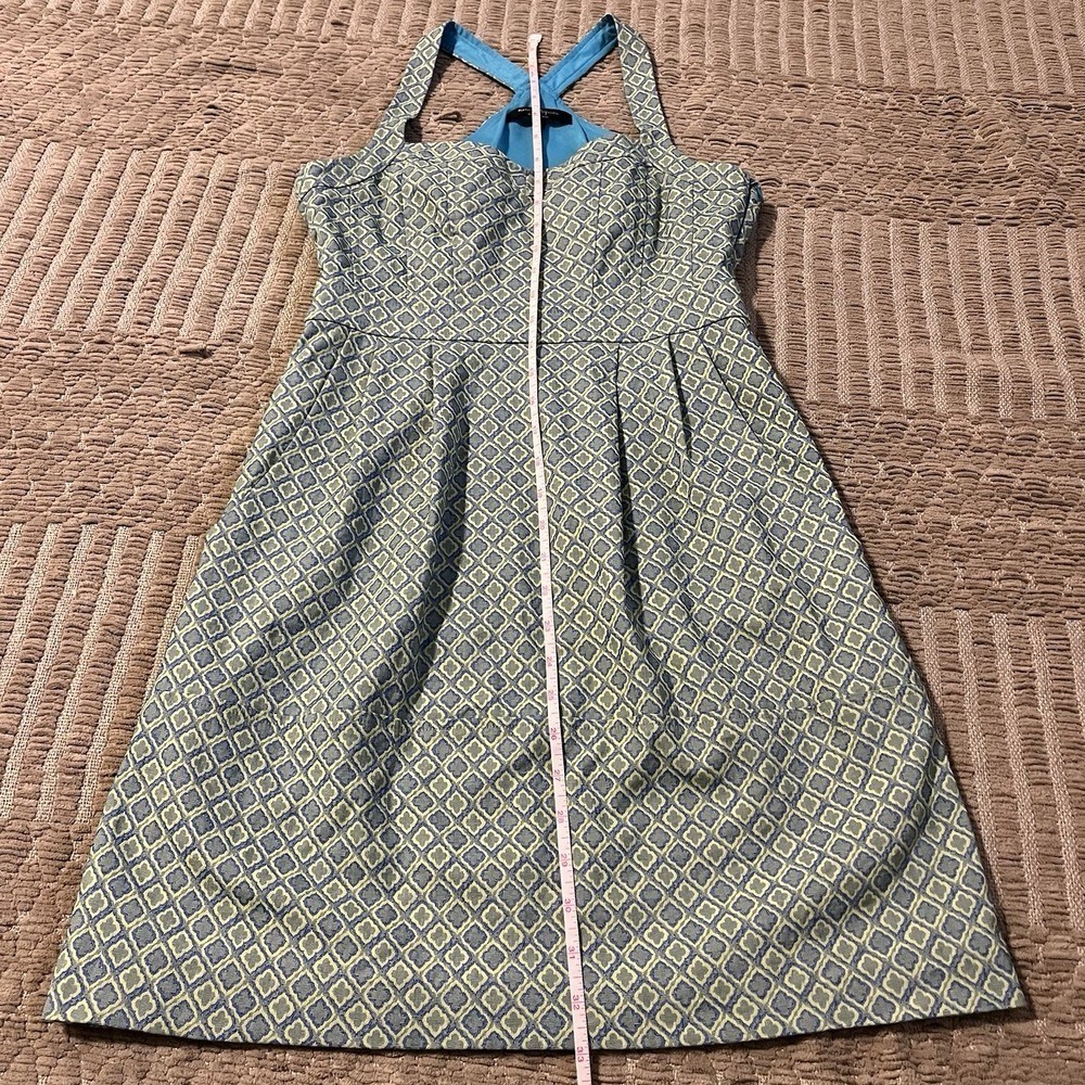 Nanette Lepore Women Size 2 A Line Mini Dress Retro 70s Inspired Blue Green