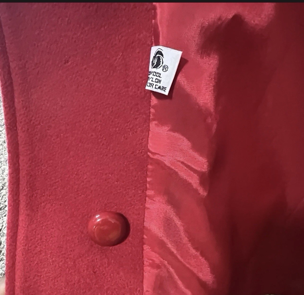 Vintage Beau Brumm Red Wool Coat Womens 12T Tall USA ILGWU Union Long Coat
