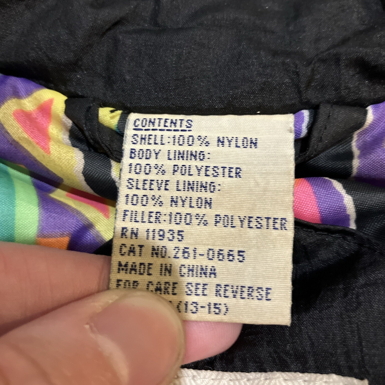 90s Vintage Nylon Jacket Womens Large Black Retro Neon Pink Skiwear Mixed Blues