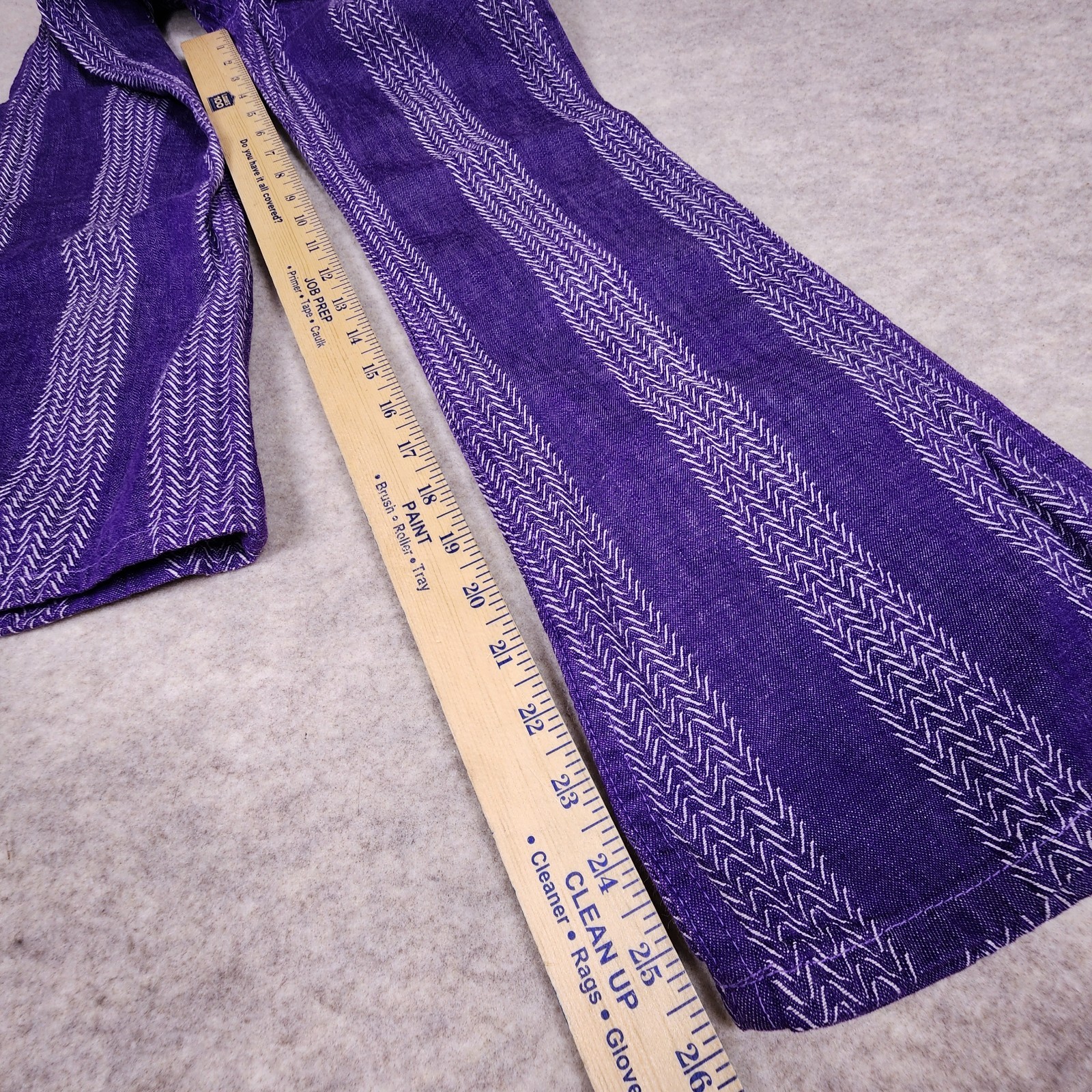 Vtg 70s Hillbilly Hippy Flare Bell Bottom Pants L Striped Size 24 Long