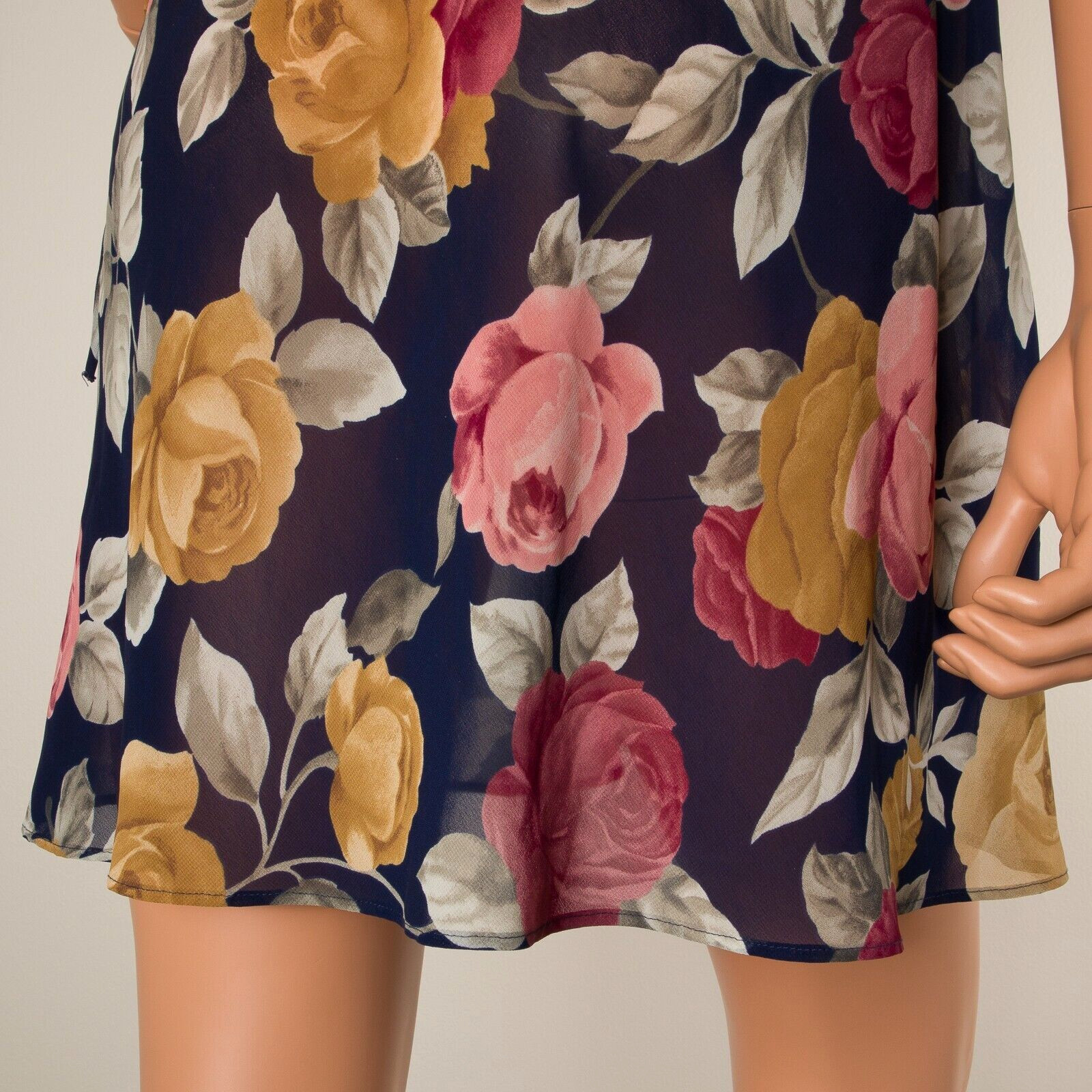 💖 Vintage VICTORIA’S SECRET Chiffon Semi Sheer Chemise Floral Slip Dress L