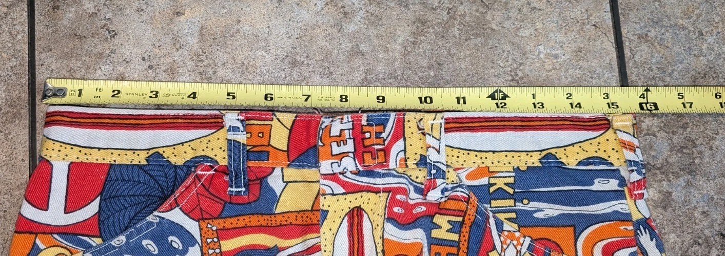 1970s Vintage Ladies Cut Off AOP Shorts Rare&1 Of A Kind!!!!!