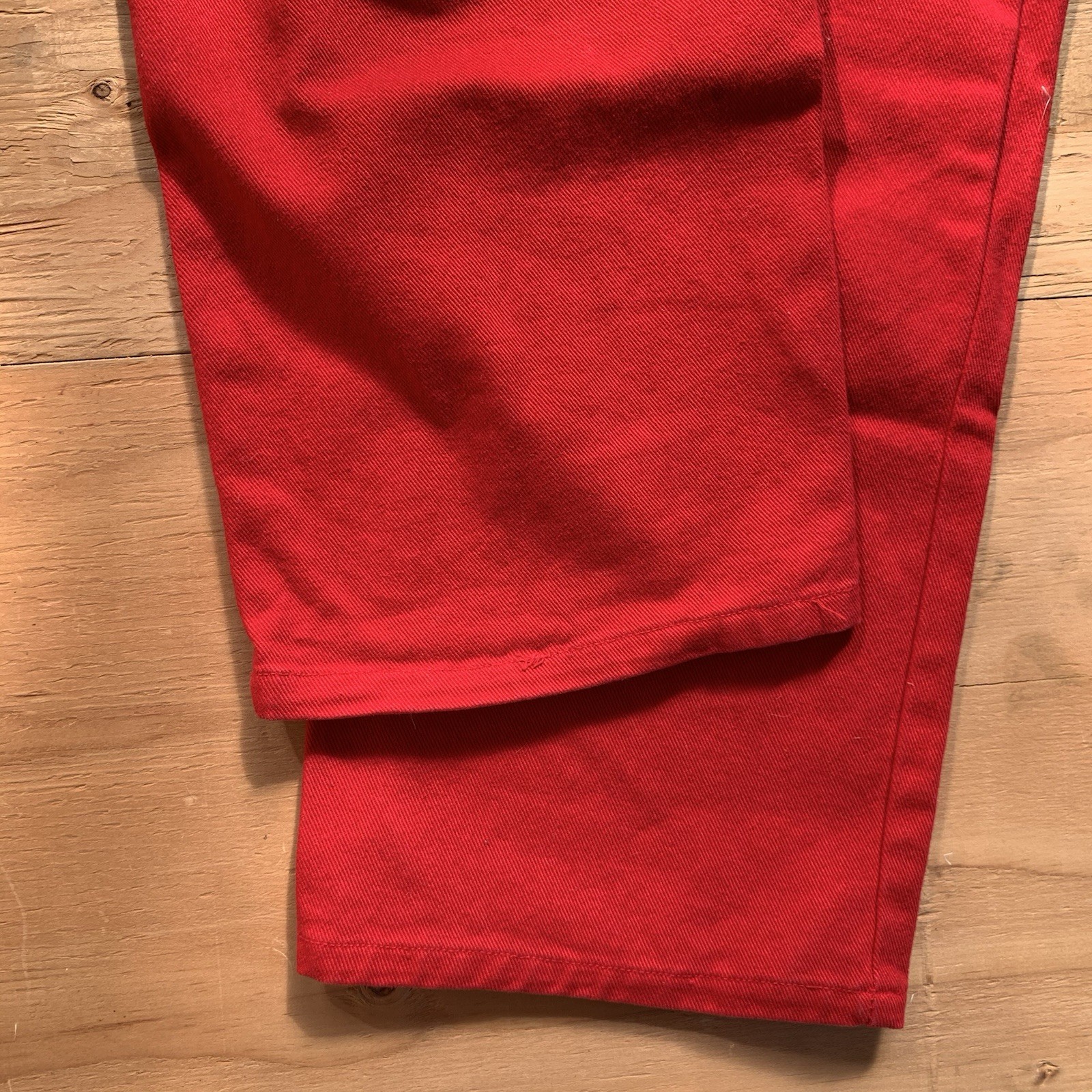 Vintage 80s 90s Tomato Red High End Jeans With Side Peep-hole Detail