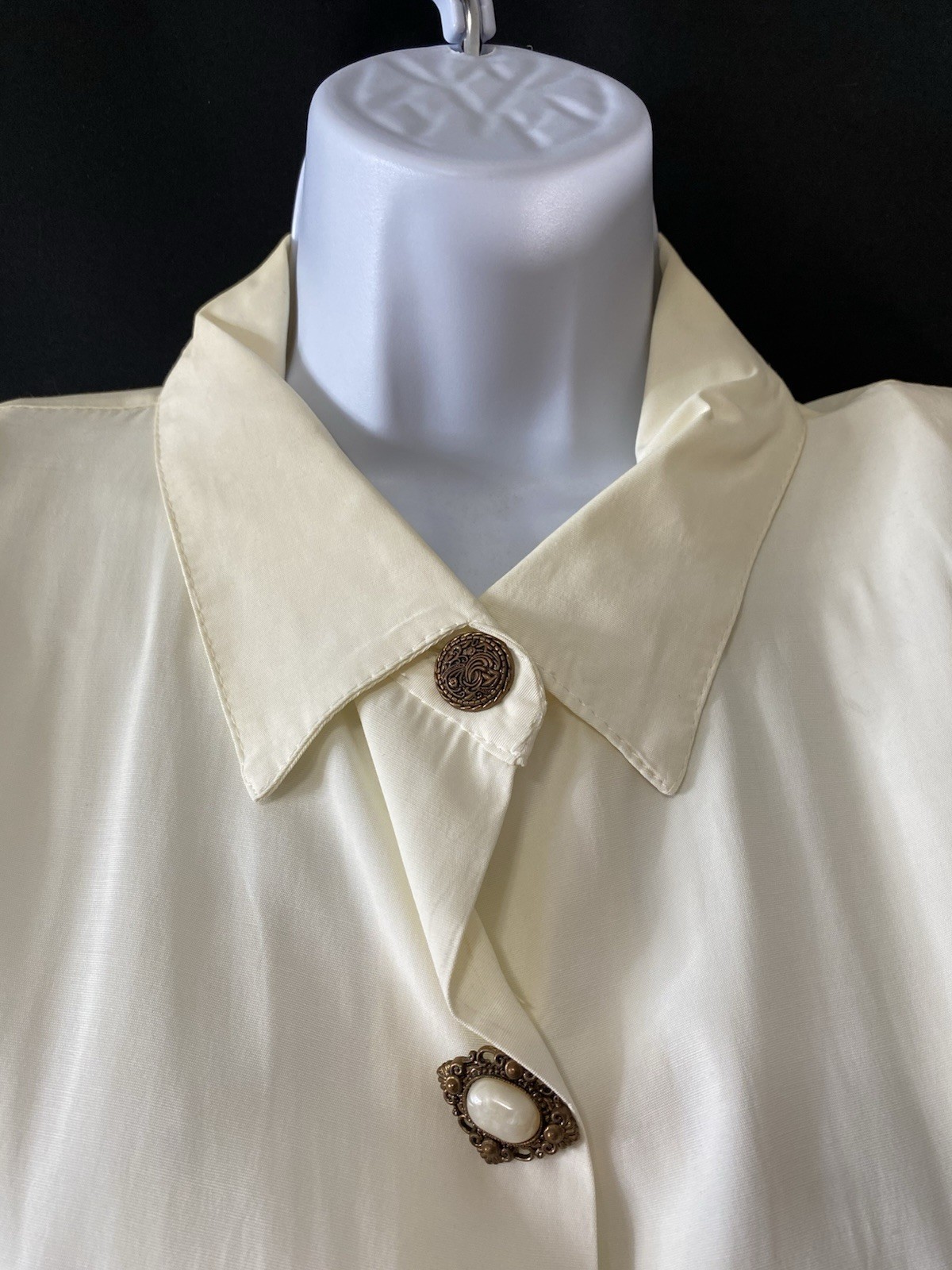 Vintage Pandora Casuals Womens Victorian Button Up Shirt Size Large Royalcore