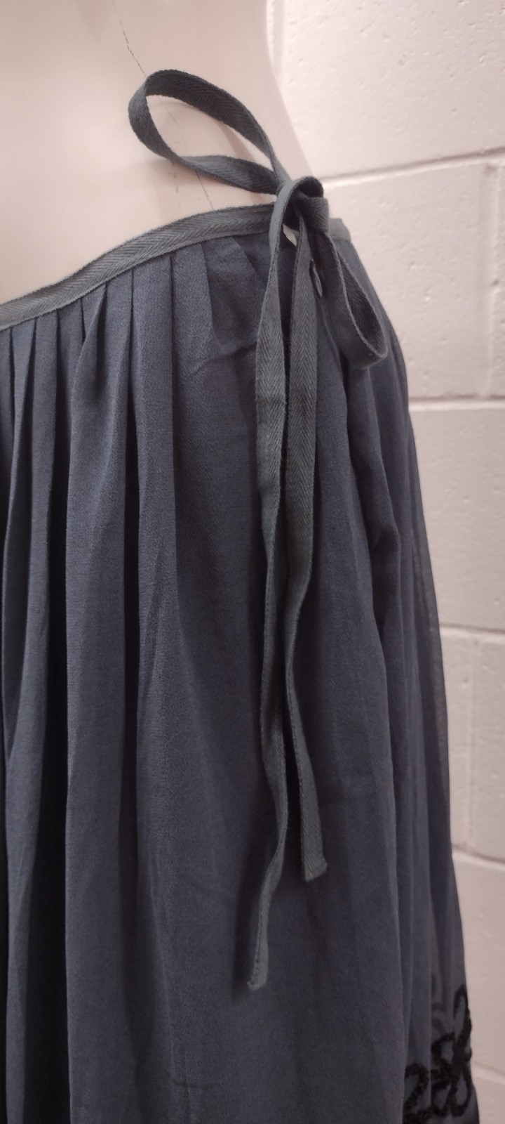 Skirt Witchy Black Gray Bubble Hem 90s Ethnic Elegant NEW TAG Zashi M vintage