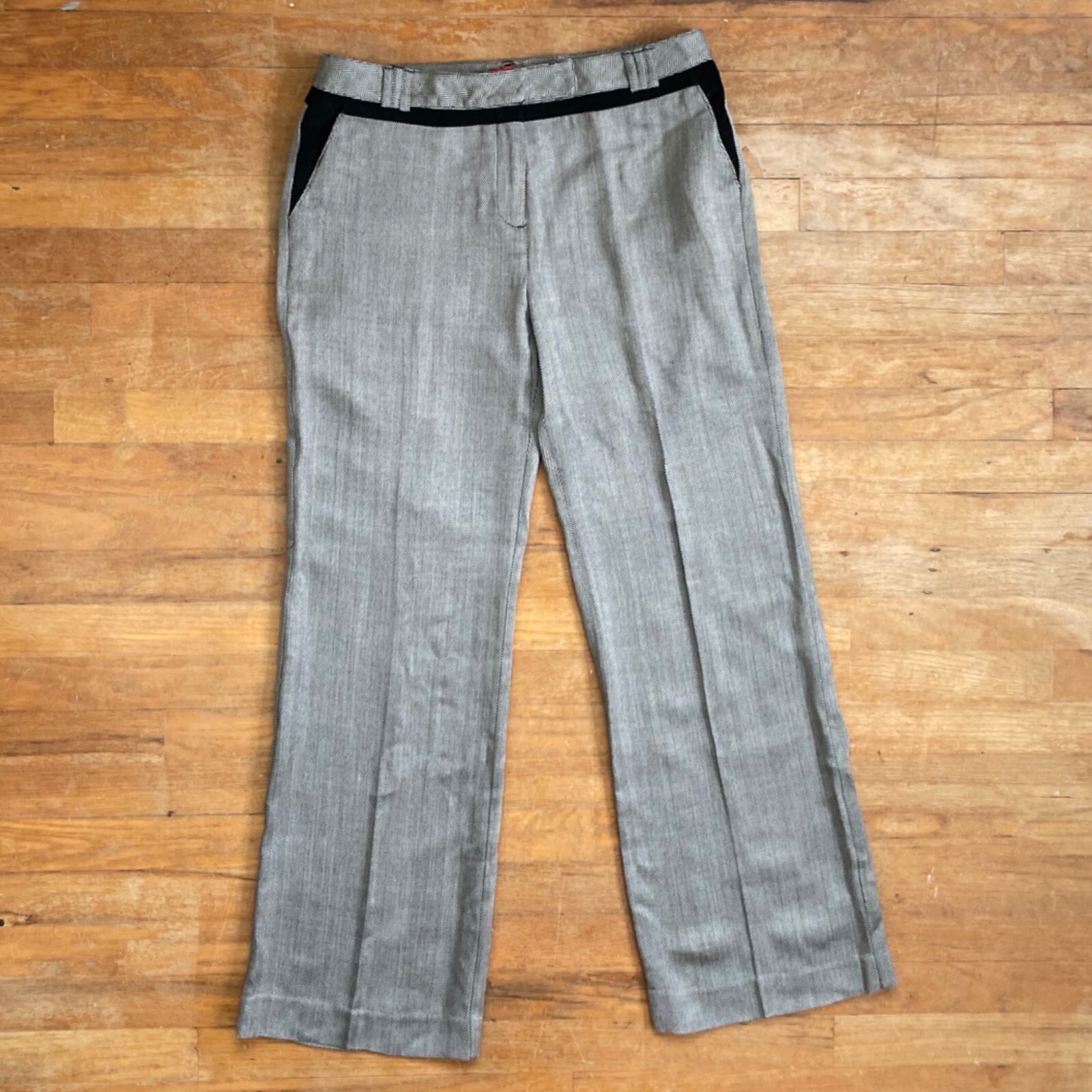 Vintage Herringbone Pants Size Large 33″ Waist 1990s Oscar de la Renta Trousers