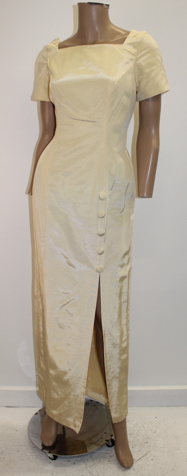 Unbranded Vintage 90’s Yellow SS Formal Sheath Fit Gown Dress Size 8