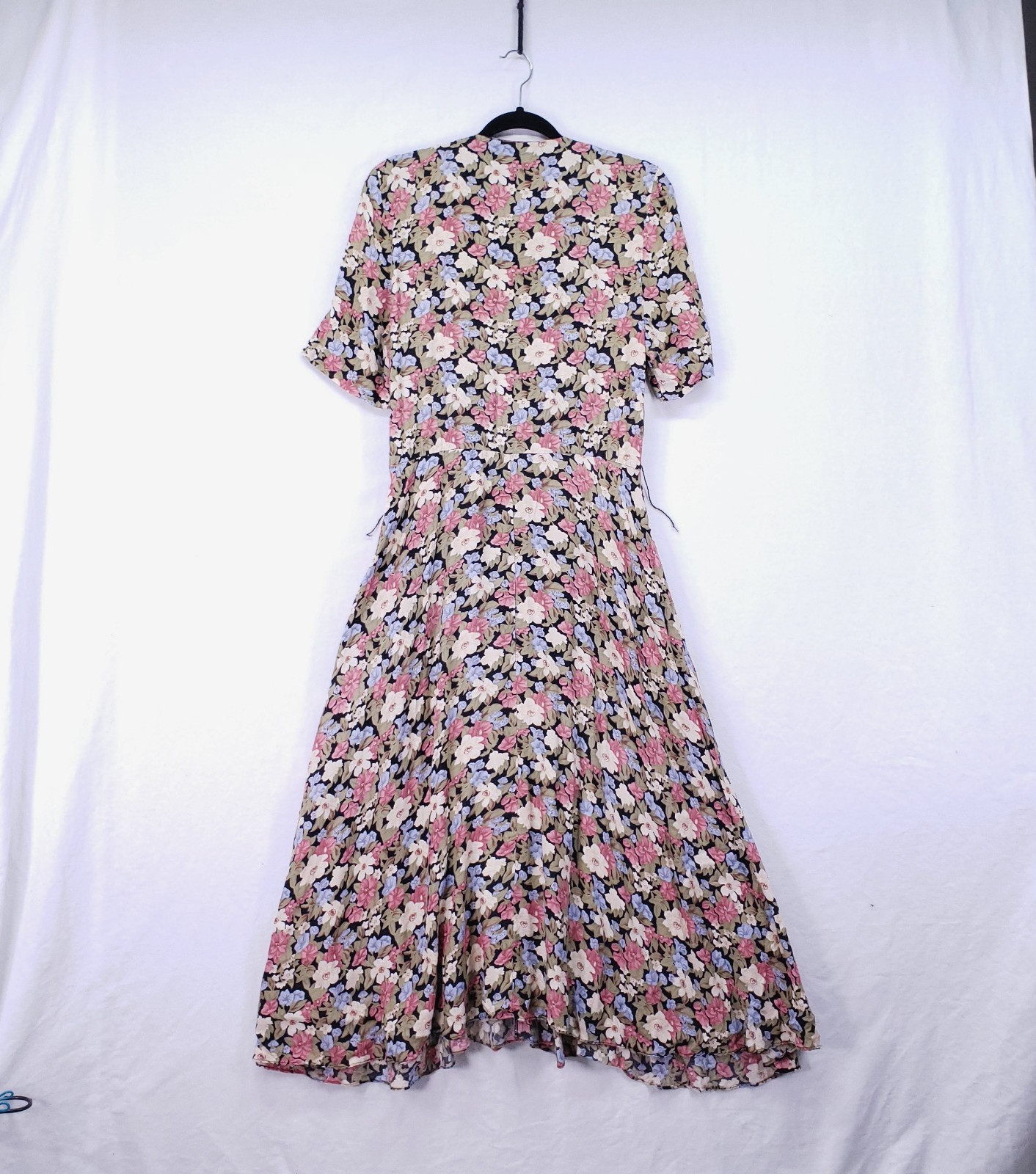 Vintage ED Michaels Melanie Drucker Floral Tea Midi A-line Cottagecore Dress