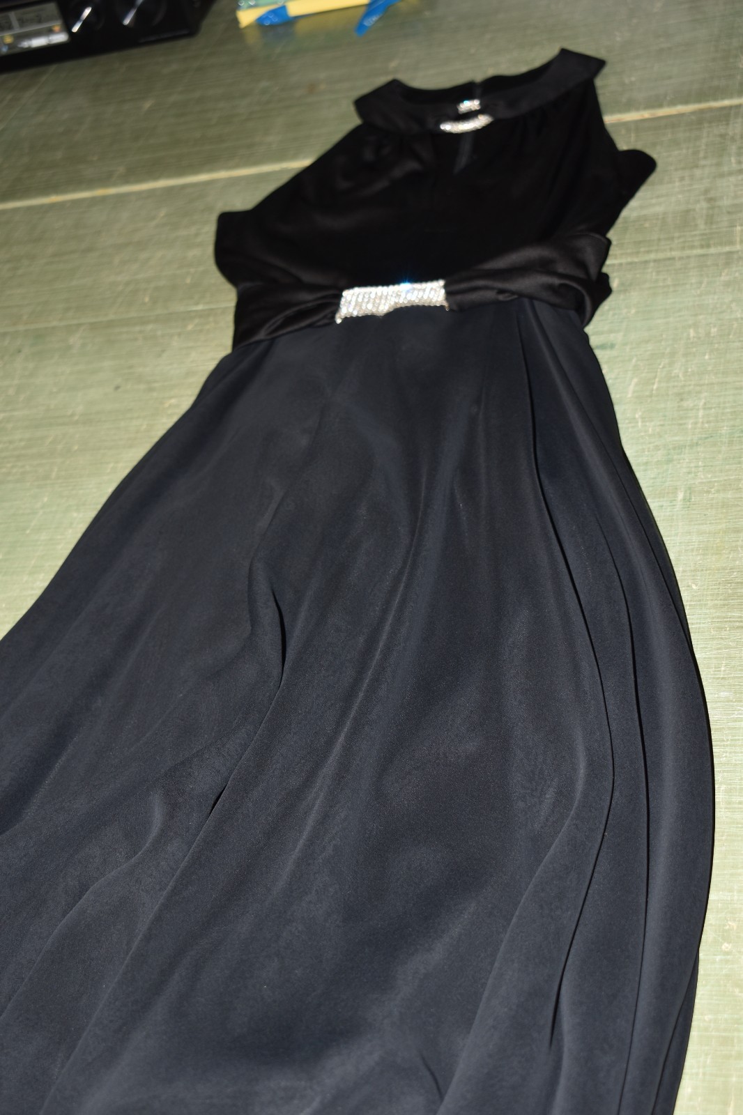 Beautiful Vtg Don Luis de espana Black Sleeveless Dress w/ Crystals Size 12